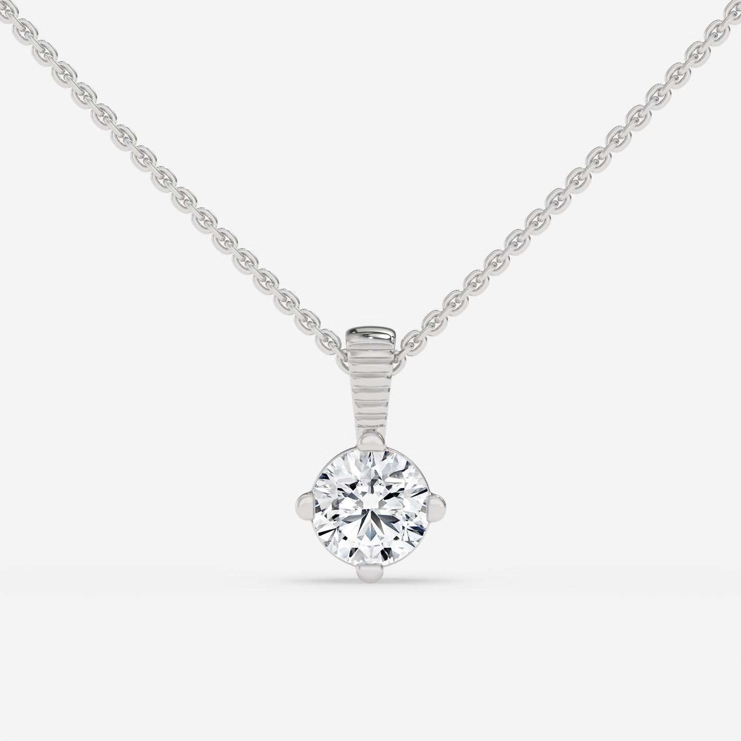 Classic Solitaire Diamond Pendant - Round