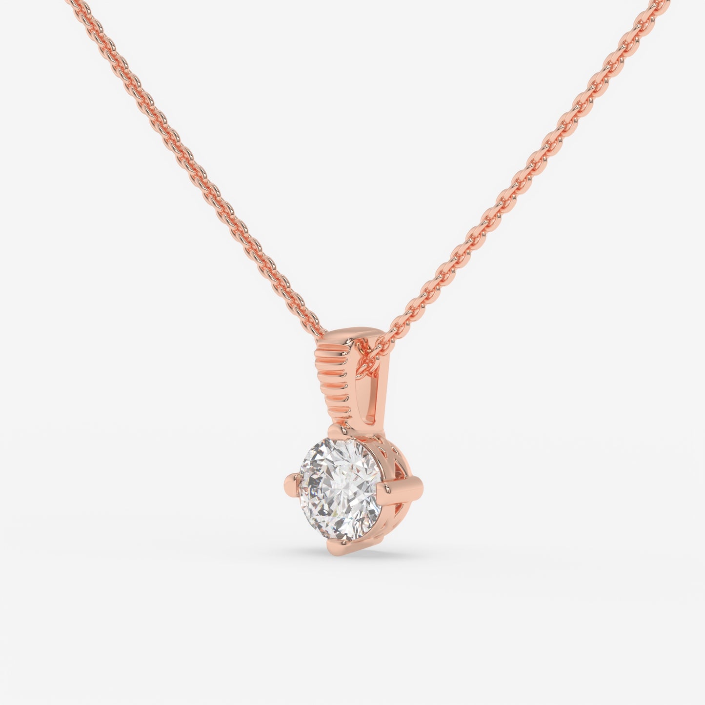 Classic Solitaire Diamond Pendant - Round