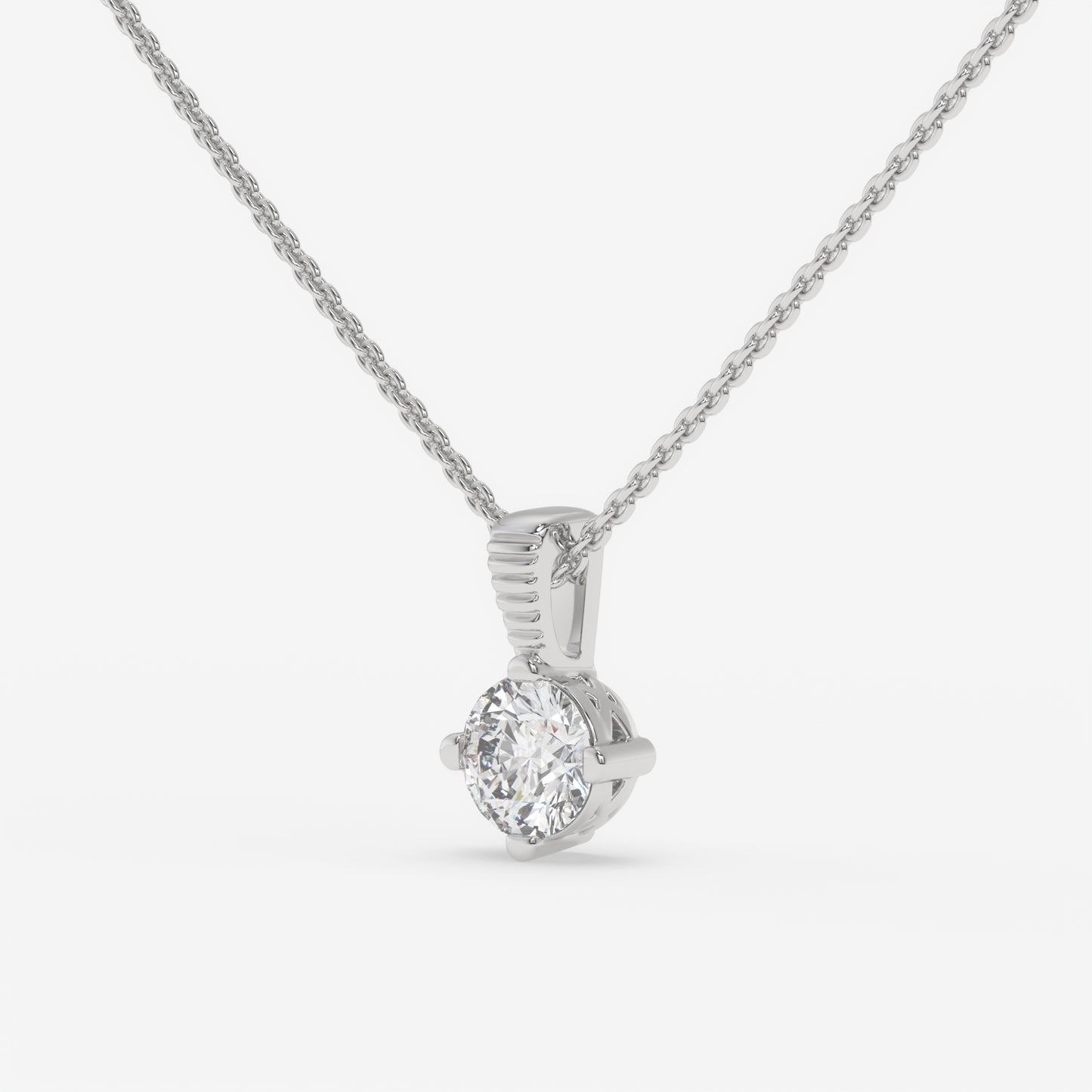 Classic Solitaire Diamond Pendant - Round