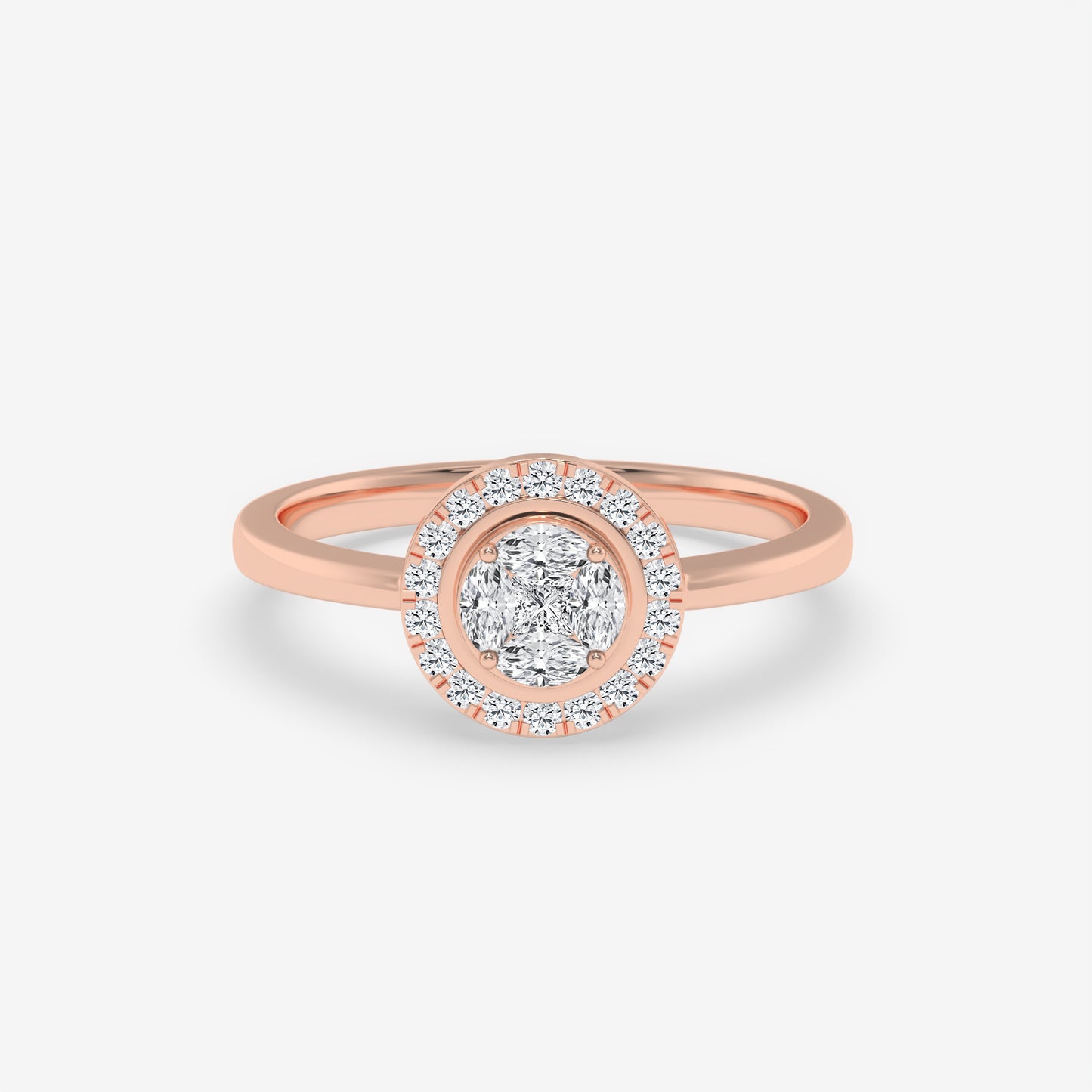 Marquise Cluster Halo Ring