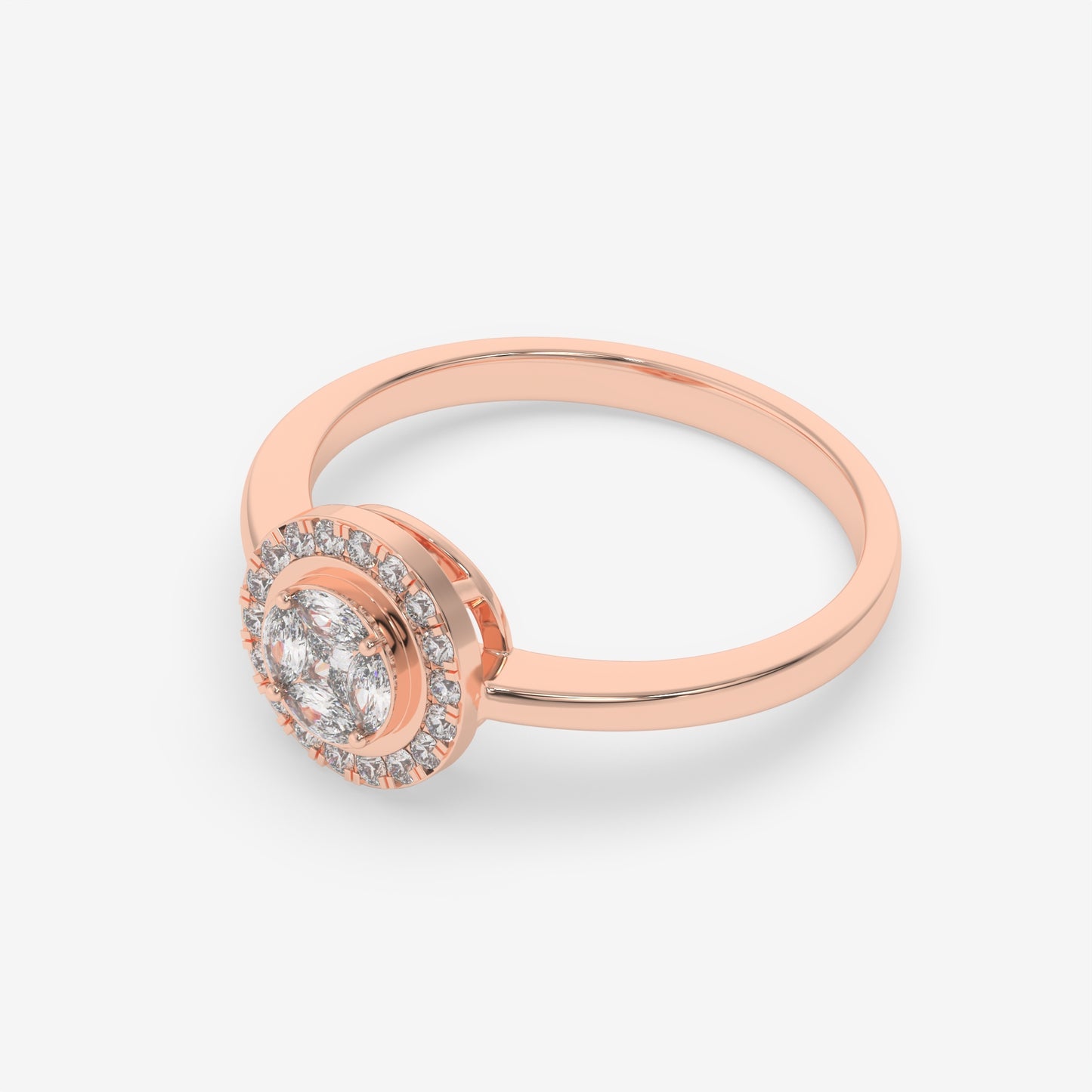 Marquise Cluster Halo Ring