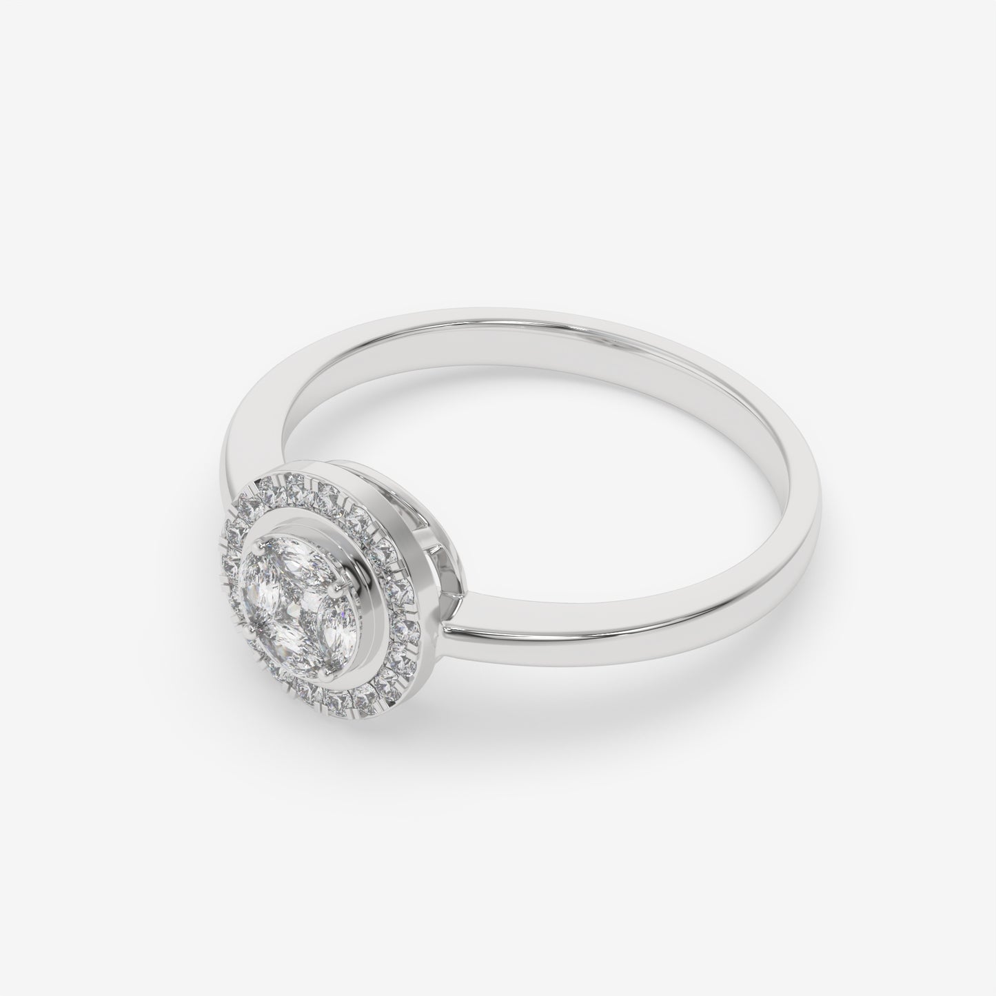 Marquise Cluster Halo Ring
