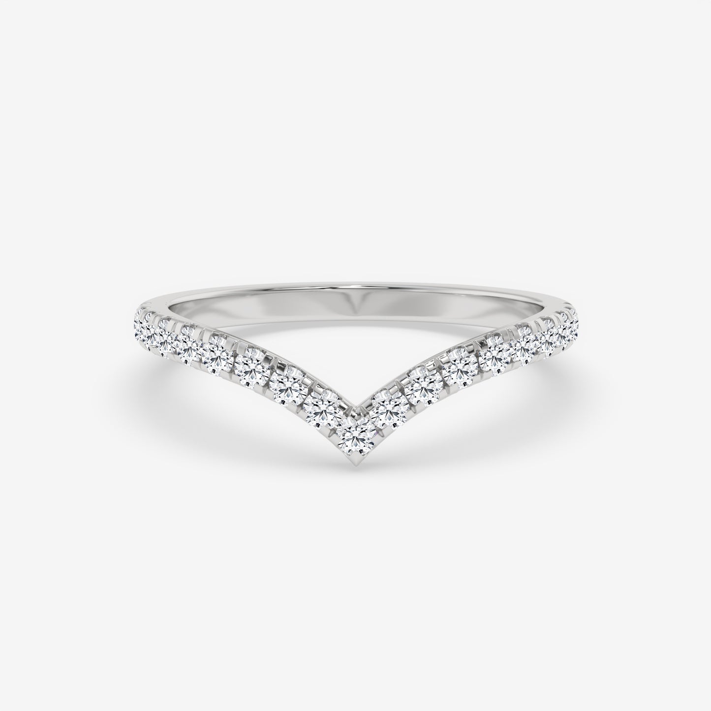 V-Curve Pavé Diamond Ring