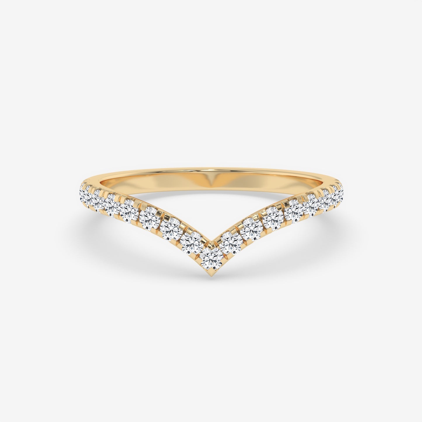 V-Curve Pavé Diamond Ring