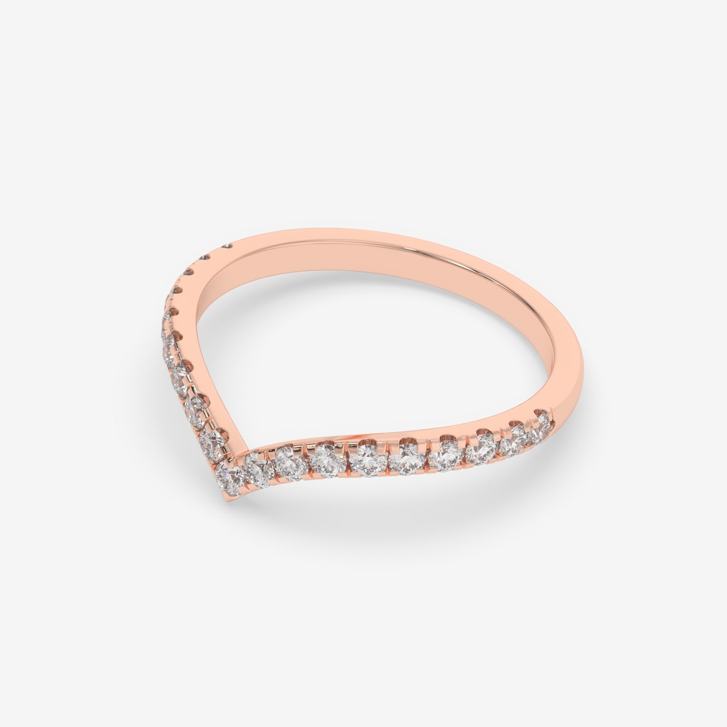 V-Curve Pavé Diamond Ring