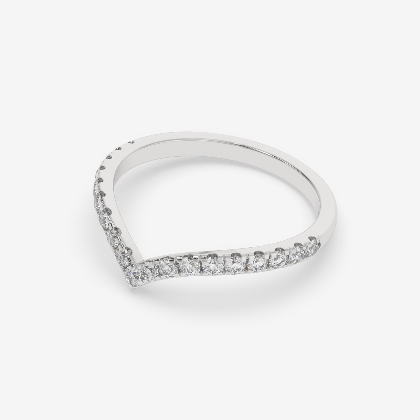 V-Curve Pavé Diamond Ring