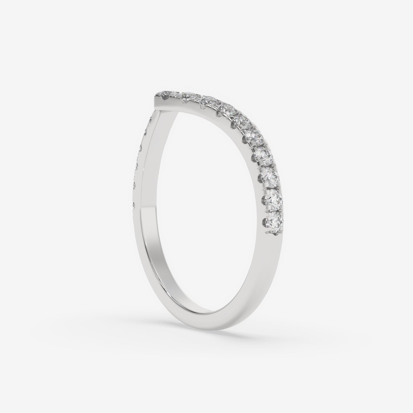 V-Curve Pavé Diamond Ring