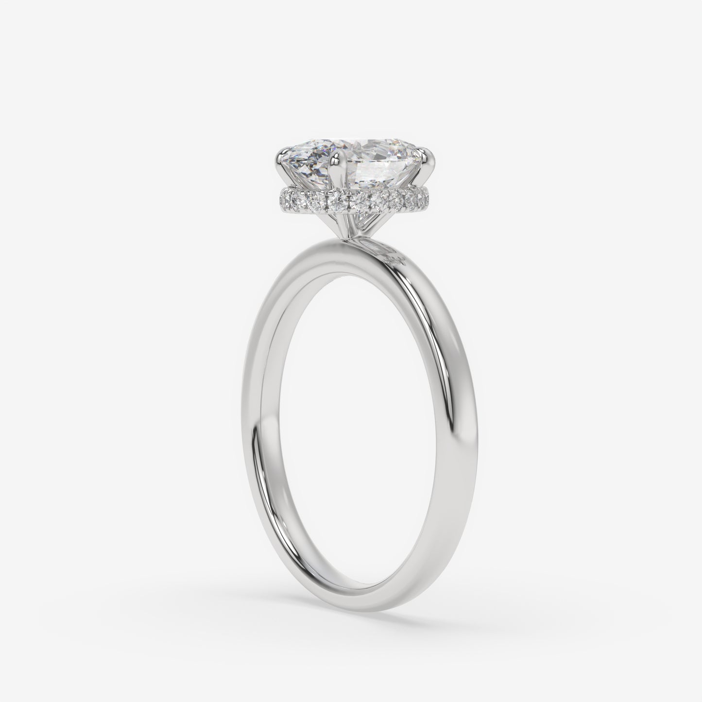 Hidden Halo Oval Elegance Ring