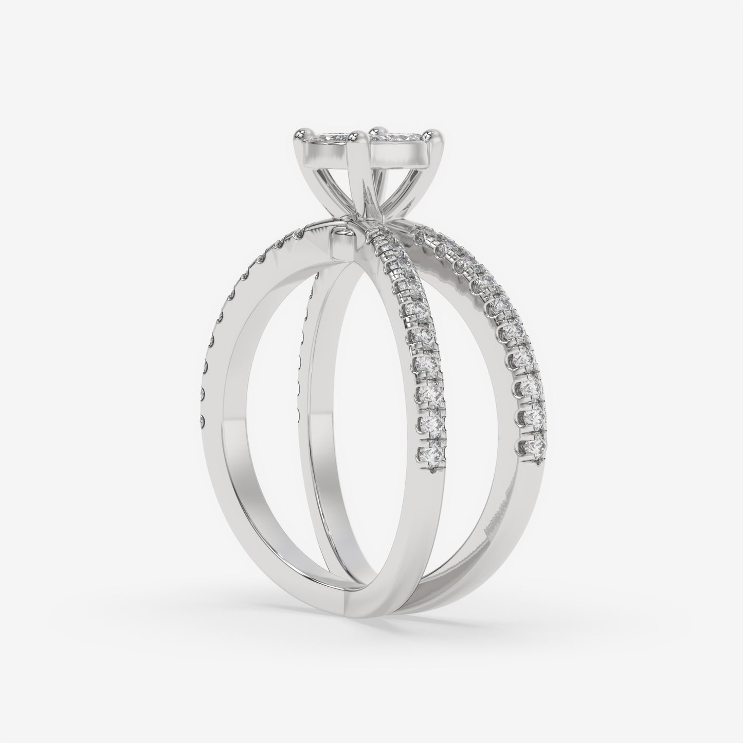 Marquise Cluster Criss-Cross Diamond Ring