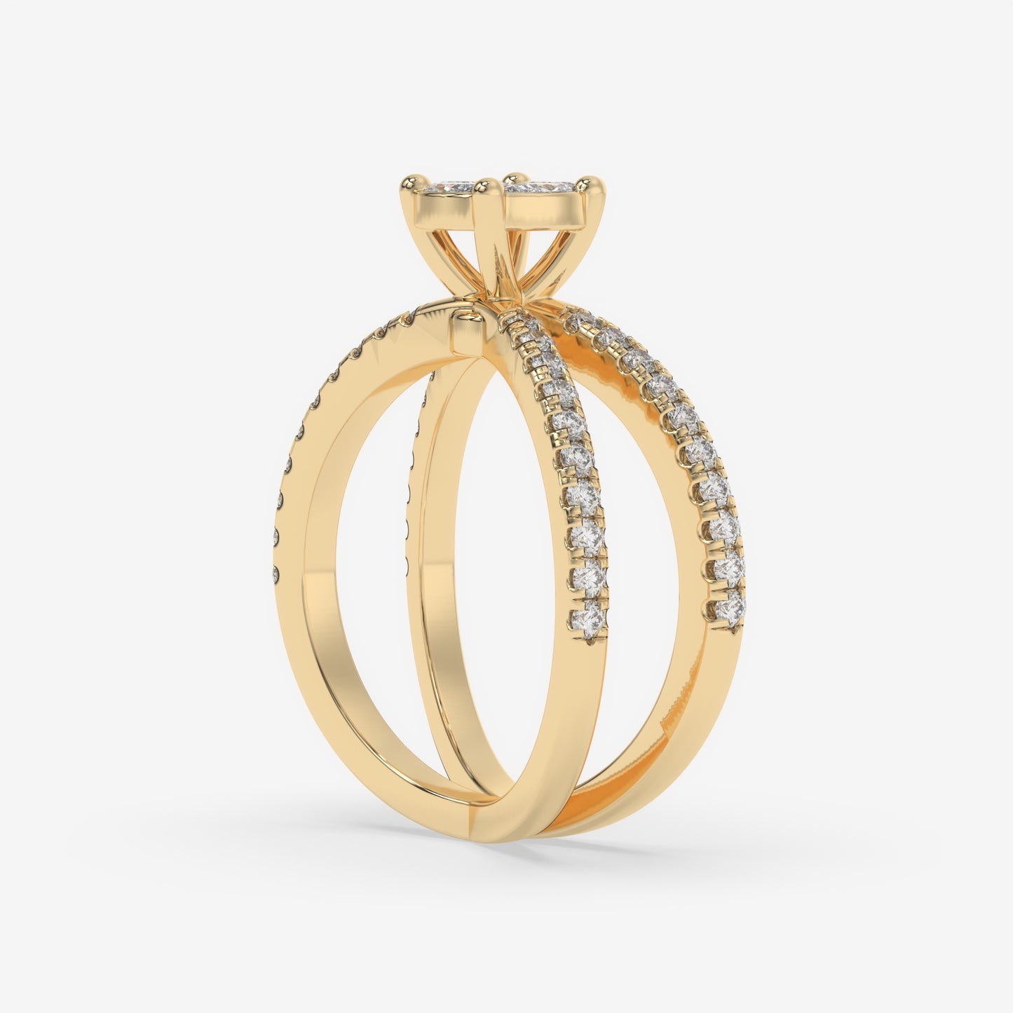 Marquise Cluster Criss-Cross Diamond Ring