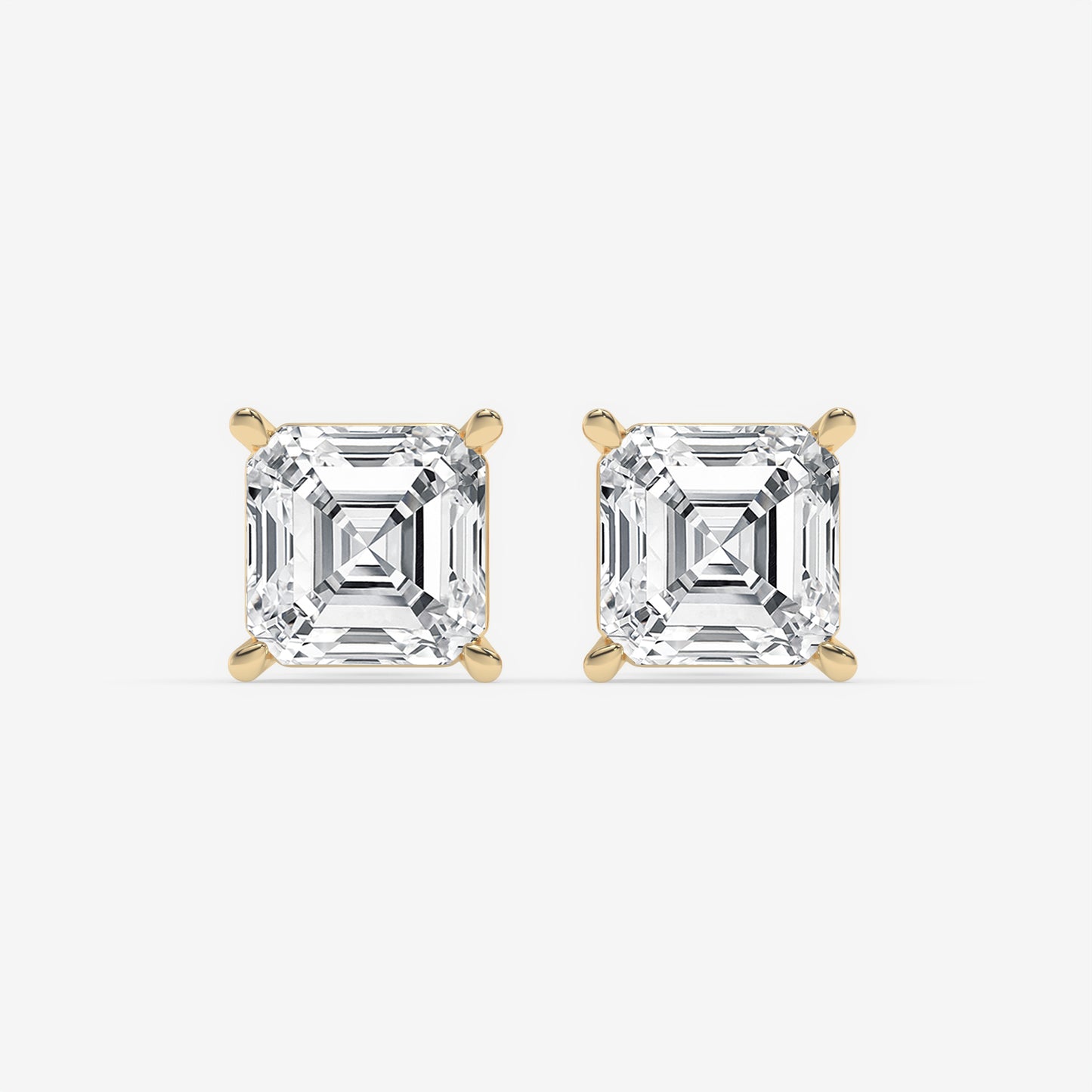 Asscher Cut Diamond Stud Earrings