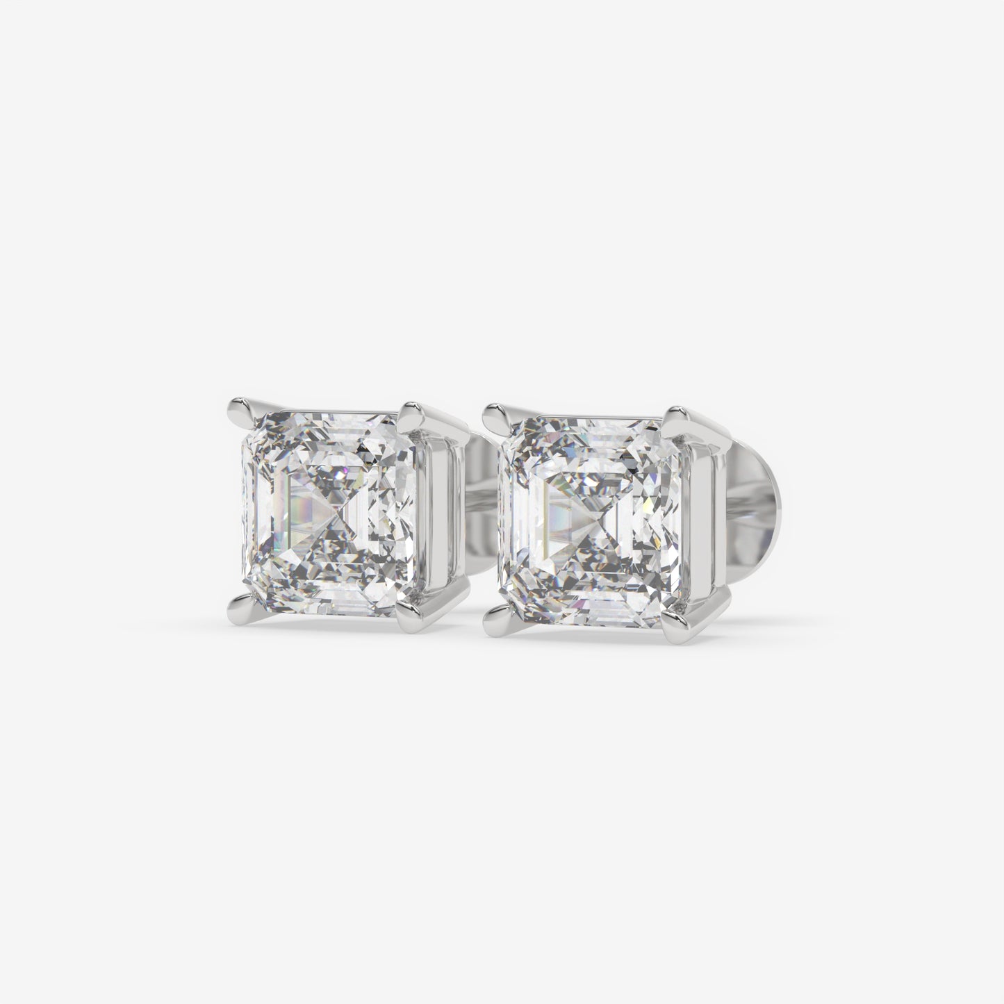 Asscher Cut Diamond Stud Earrings