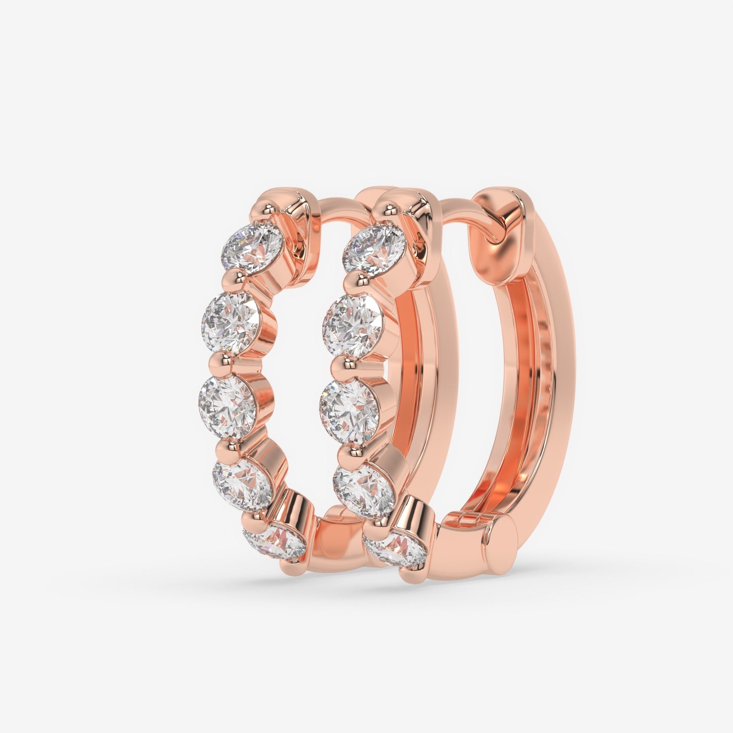 Inside-Out Diamond Hoop Earrings - Round