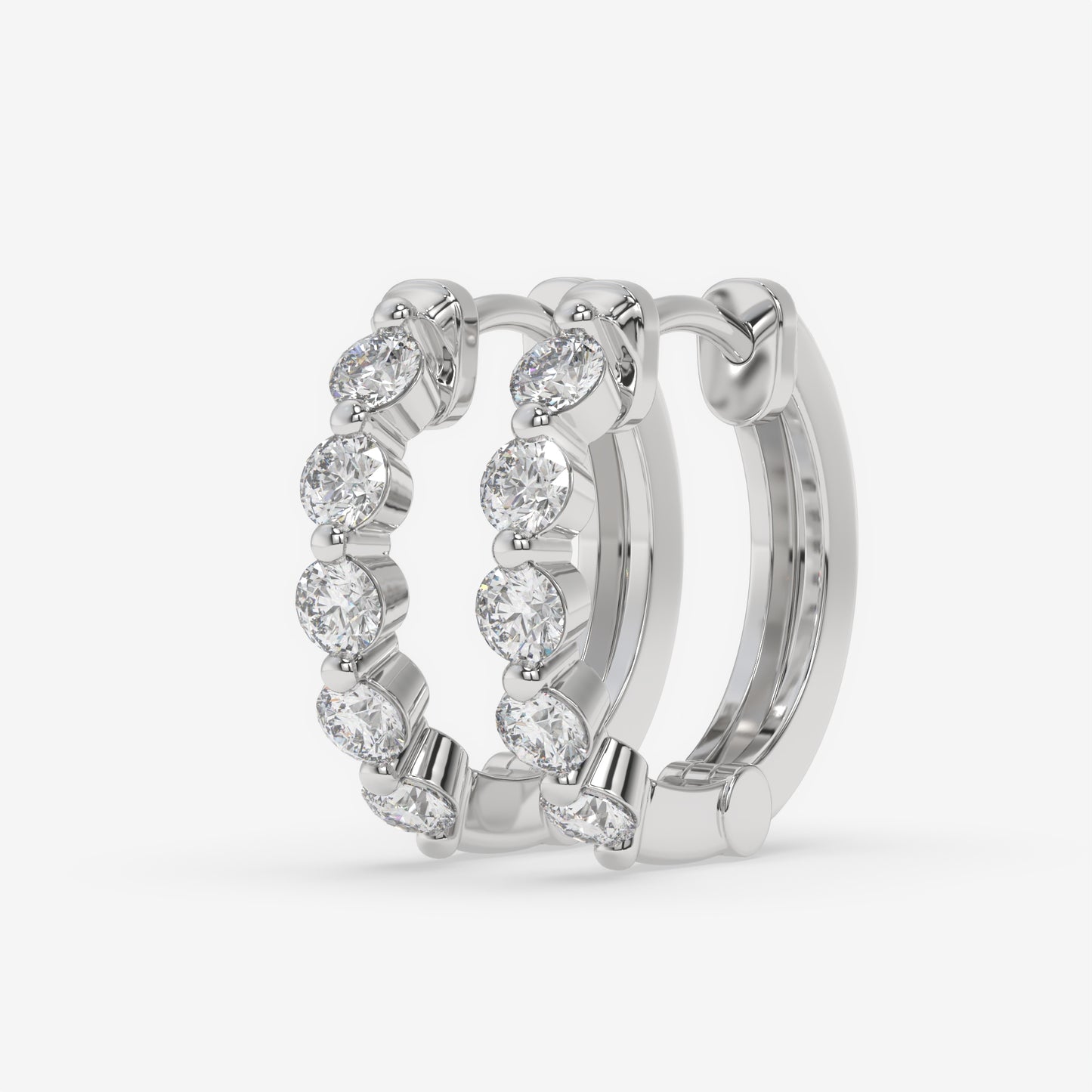 Inside-Out Diamond Hoop Earrings - Round