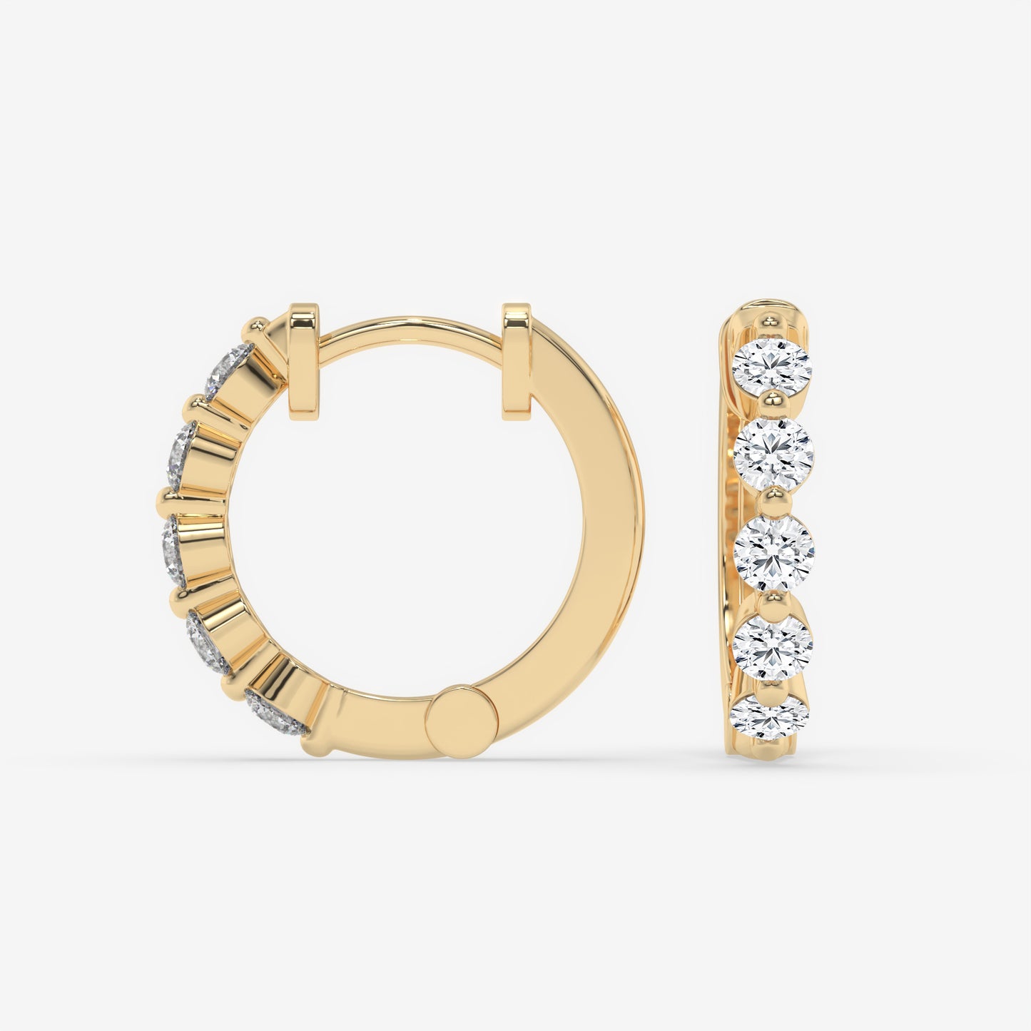 Inside-Out Diamond Hoop Earrings - Round