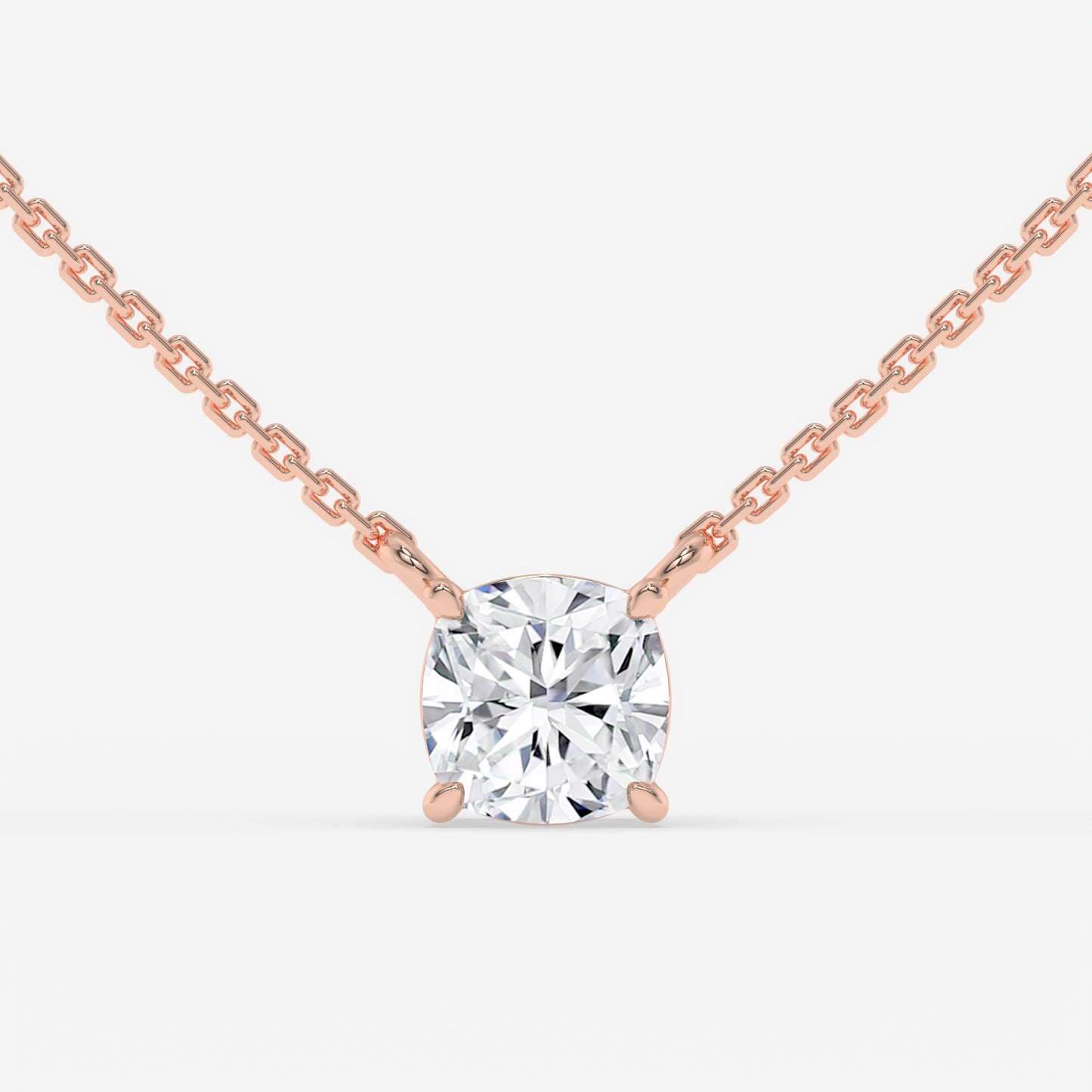 Cushion Cut Solitaire Pendant Necklace
