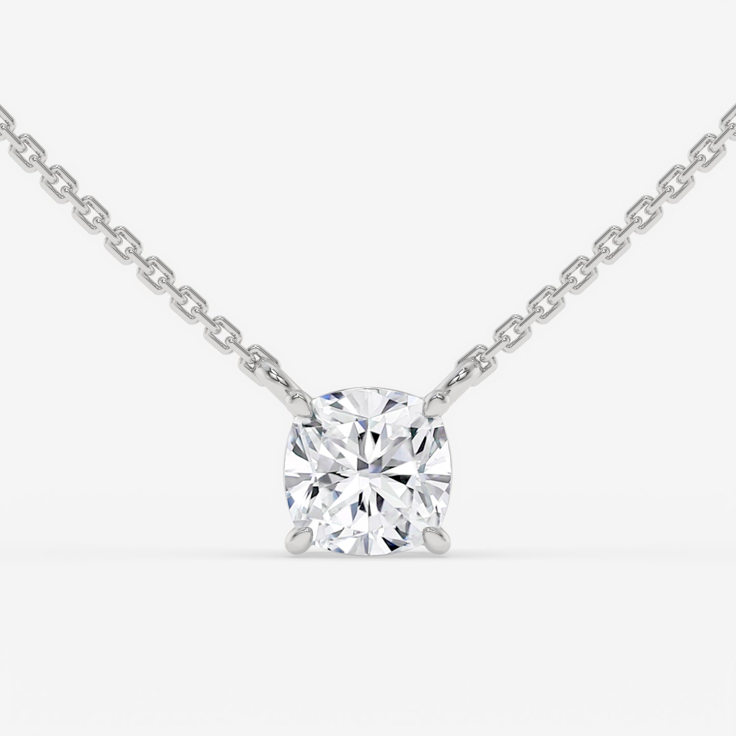 Cushion Cut Solitaire Pendant Necklace