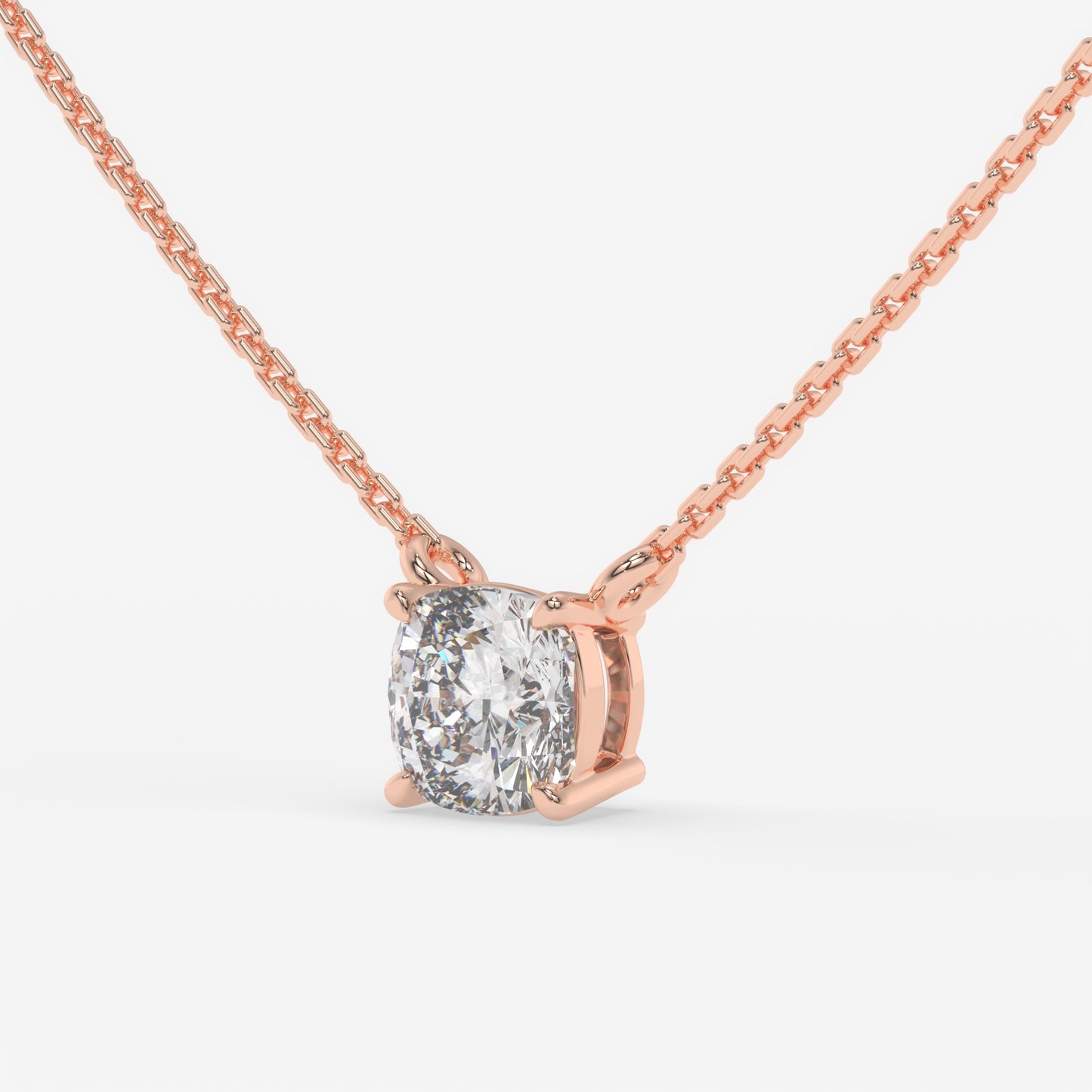 Cushion Cut Solitaire Pendant Necklace