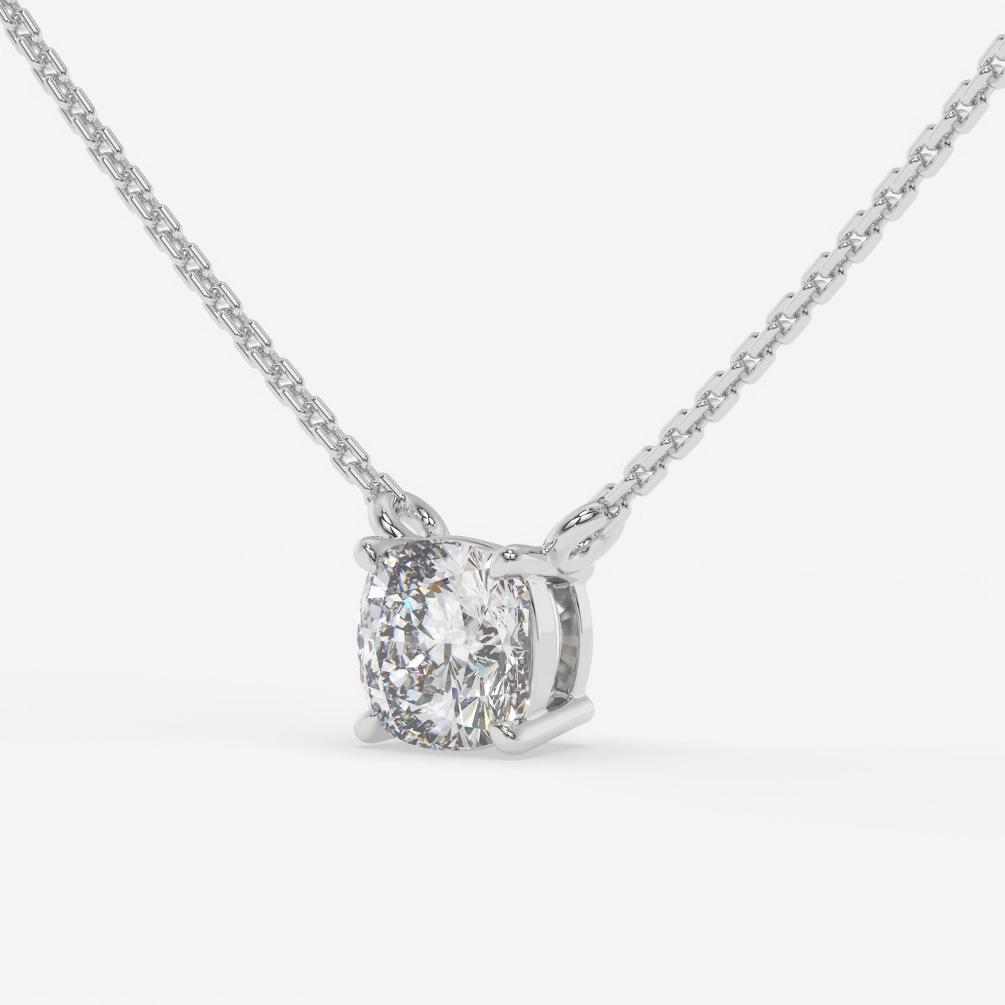 Cushion Cut Solitaire Pendant Necklace