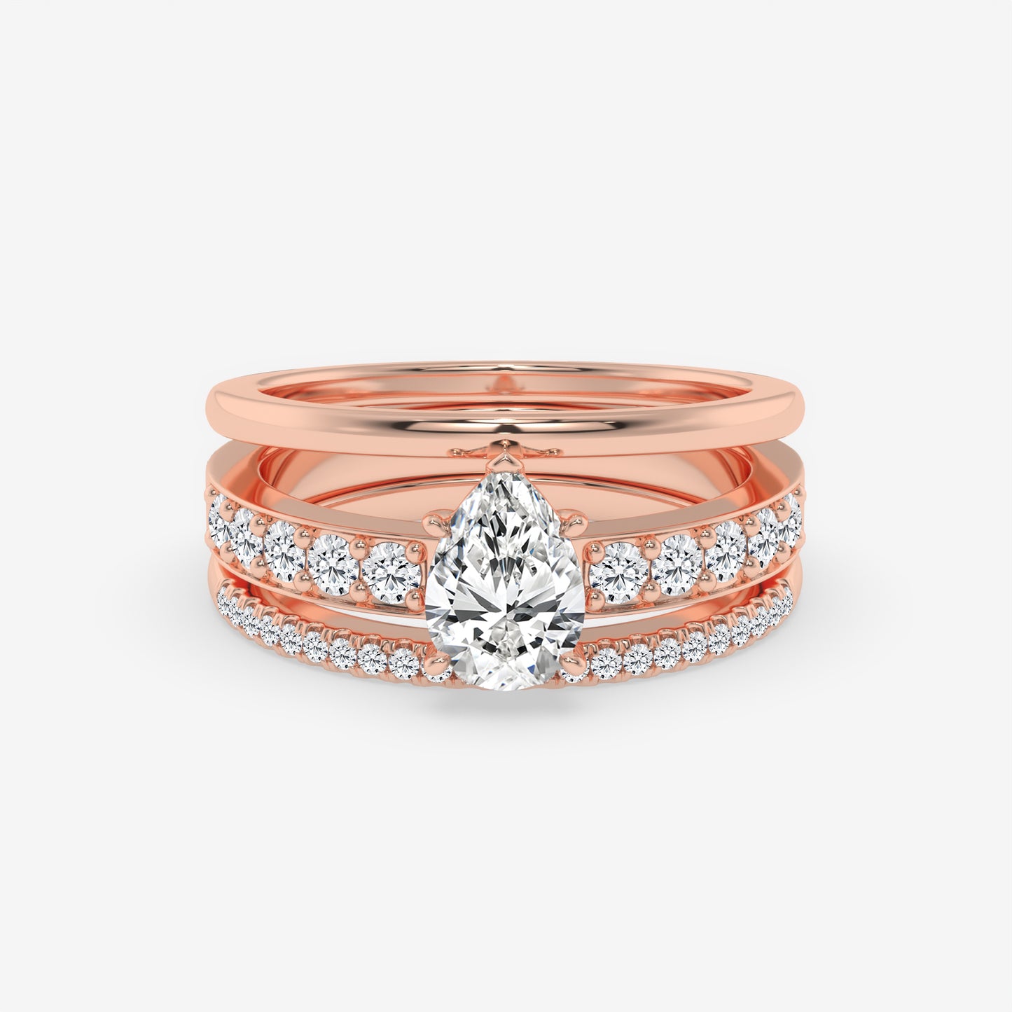 Trinity Spark Pear Bridal Set