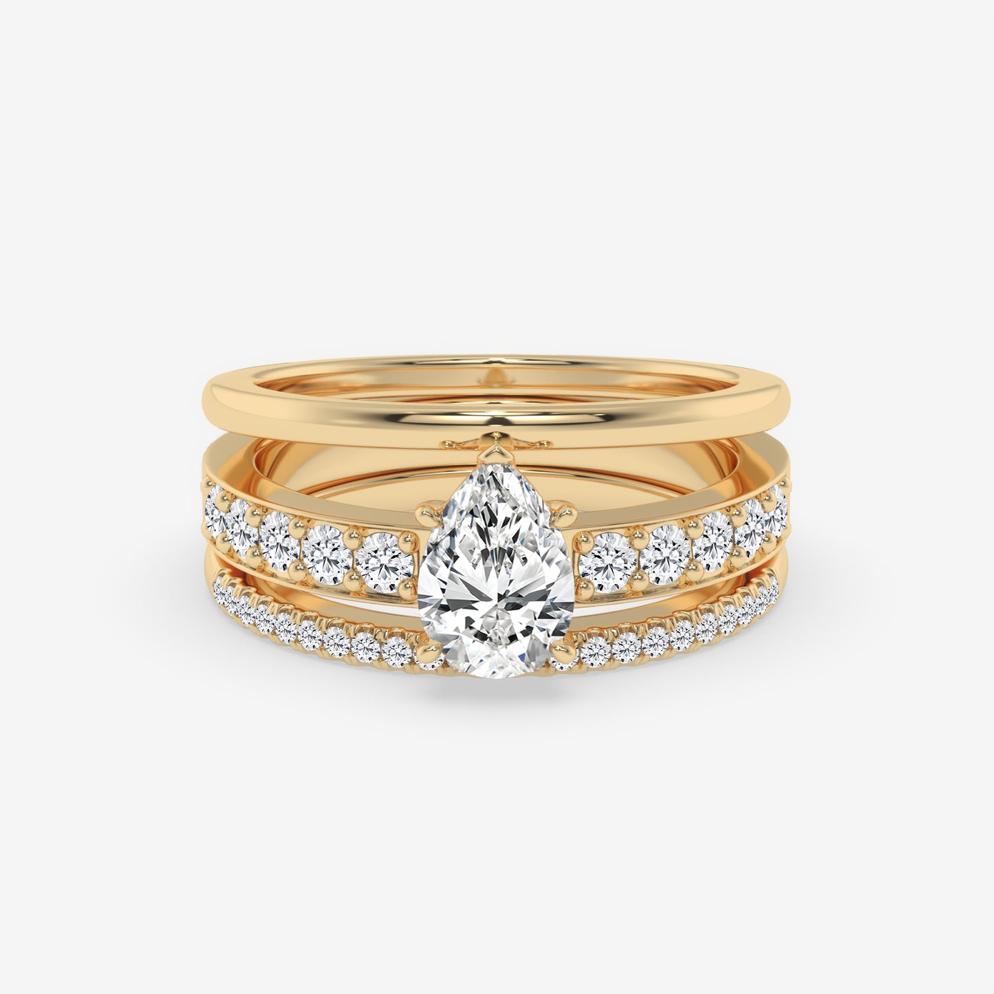 Trinity Spark Pear Bridal Set