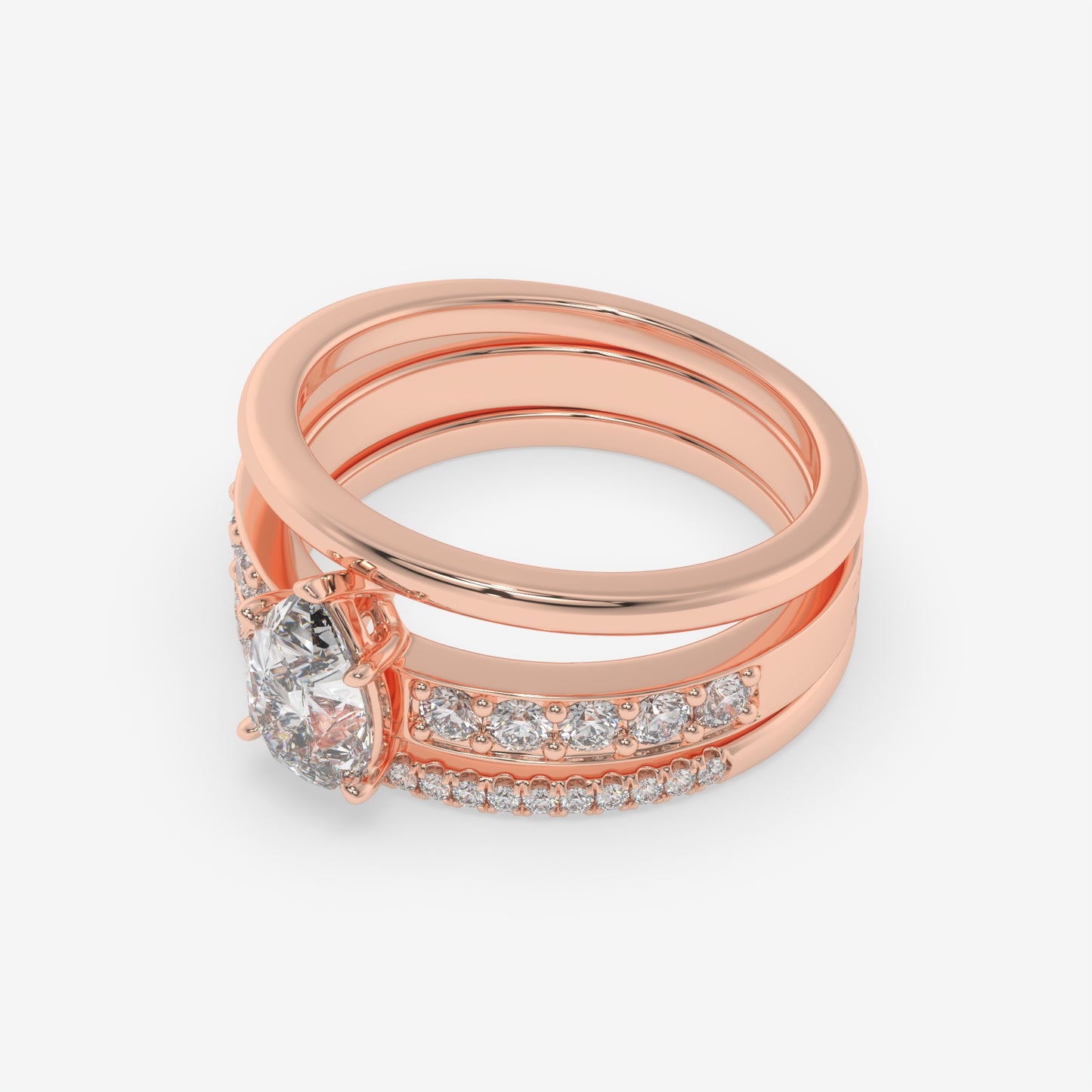 Trinity Spark Pear Bridal Set