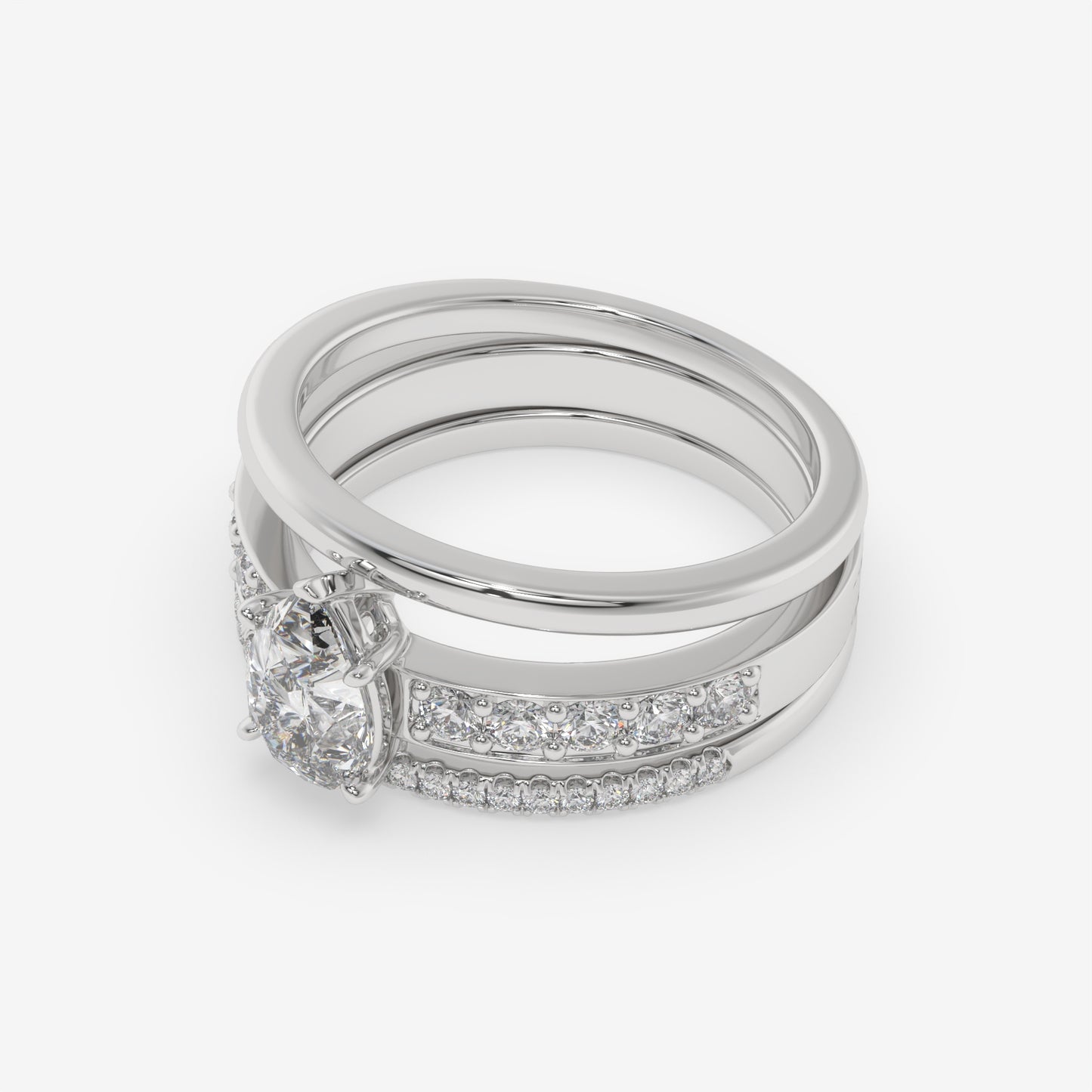 Trinity Spark Pear Bridal Set