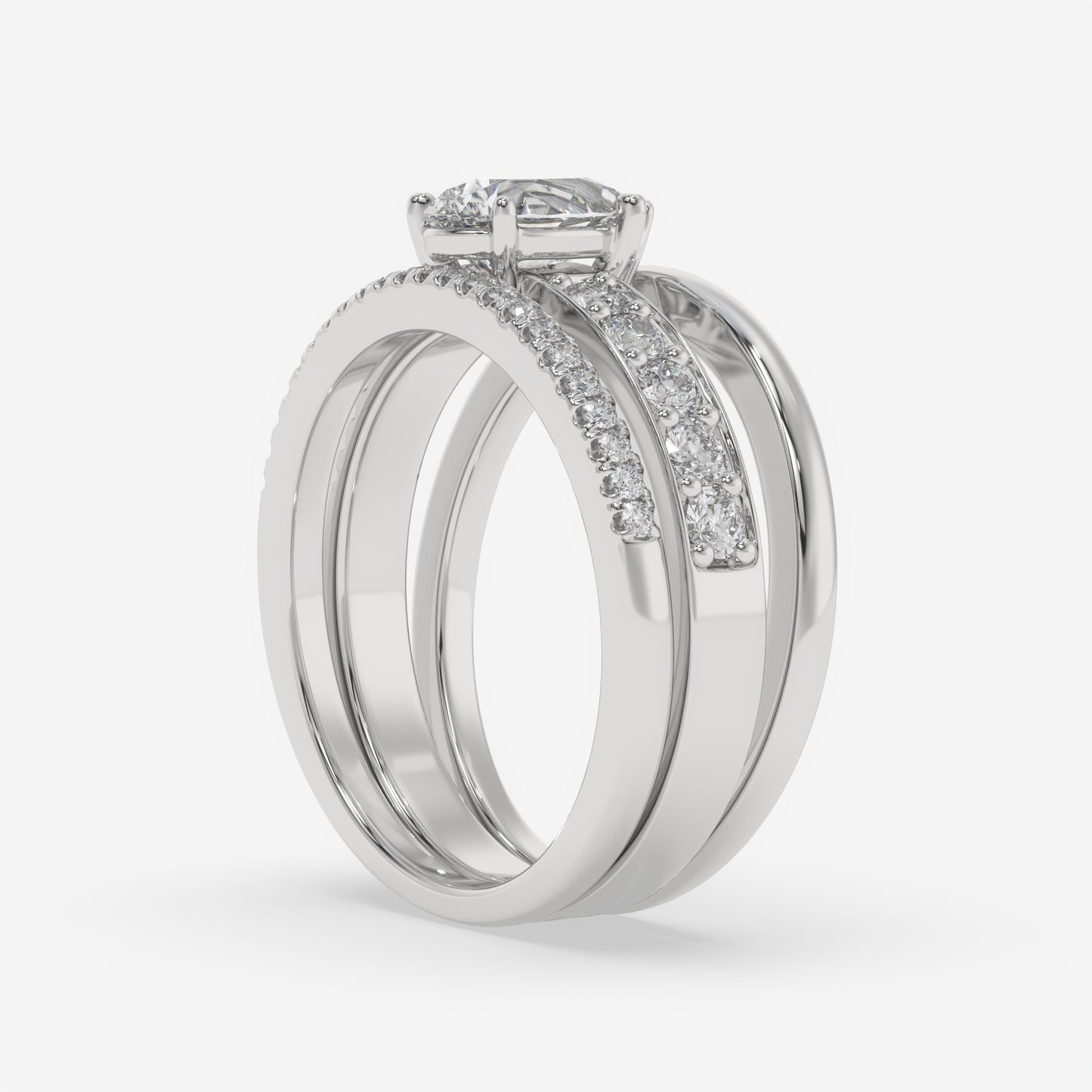 Trinity Spark Pear Bridal Set