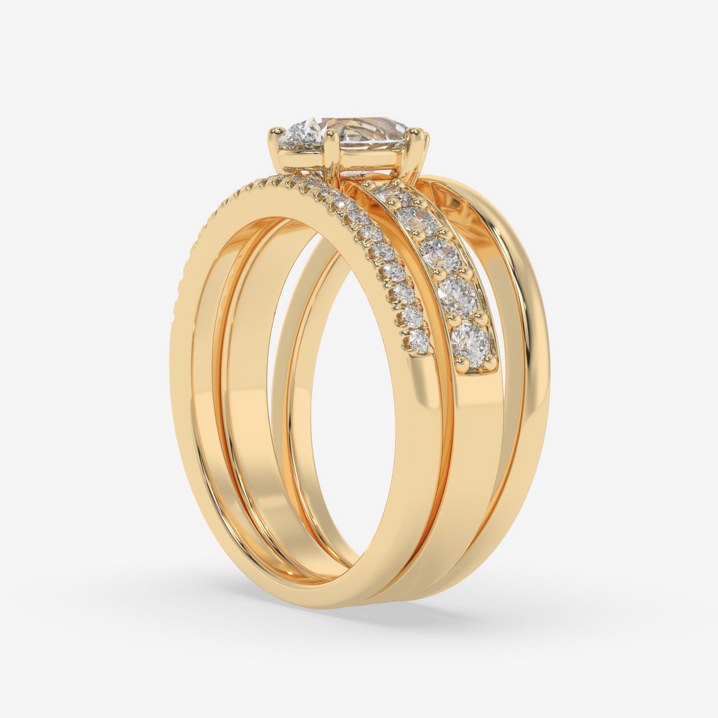 Trinity Spark Pear Bridal Set
