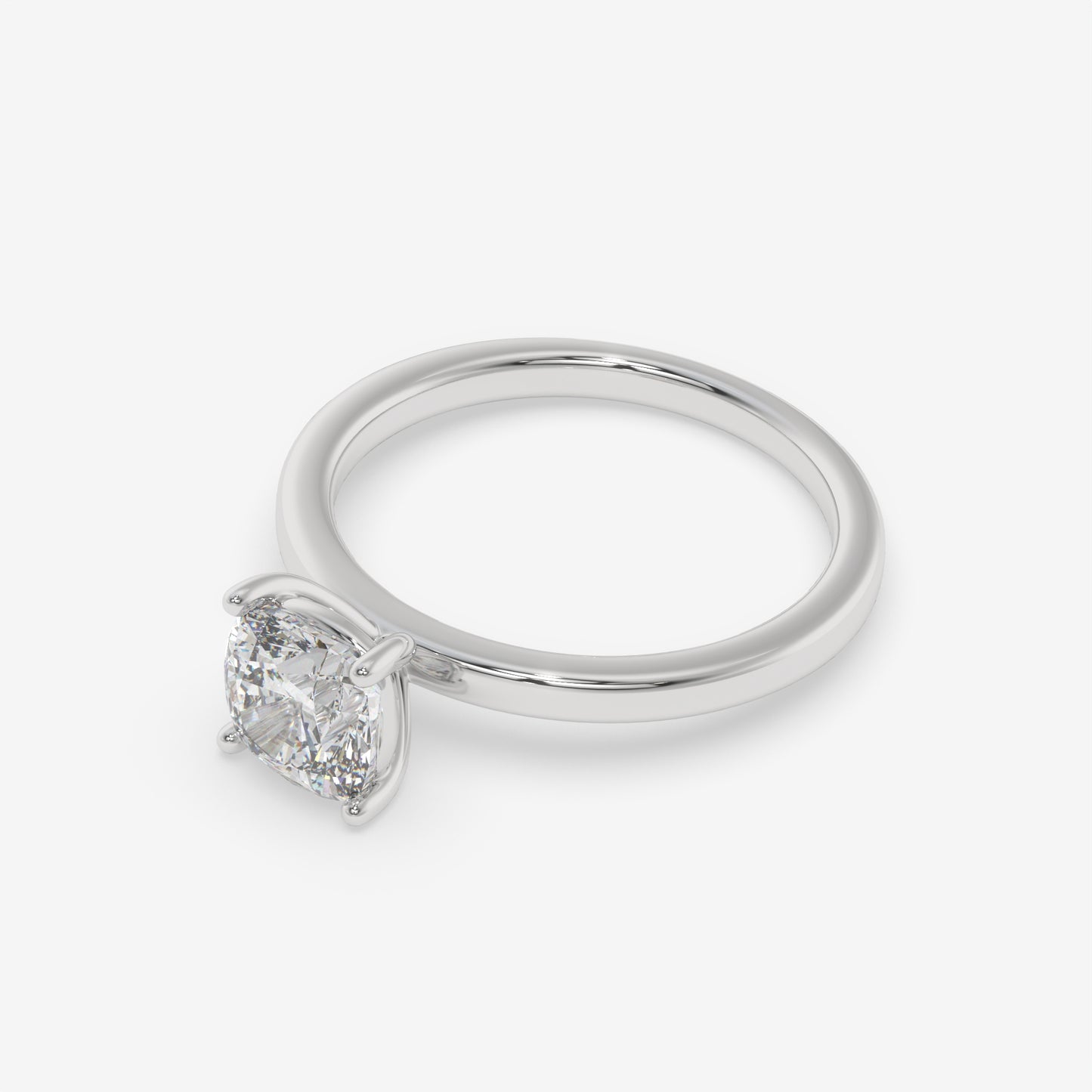 Cushion Spark Solitaire Ring