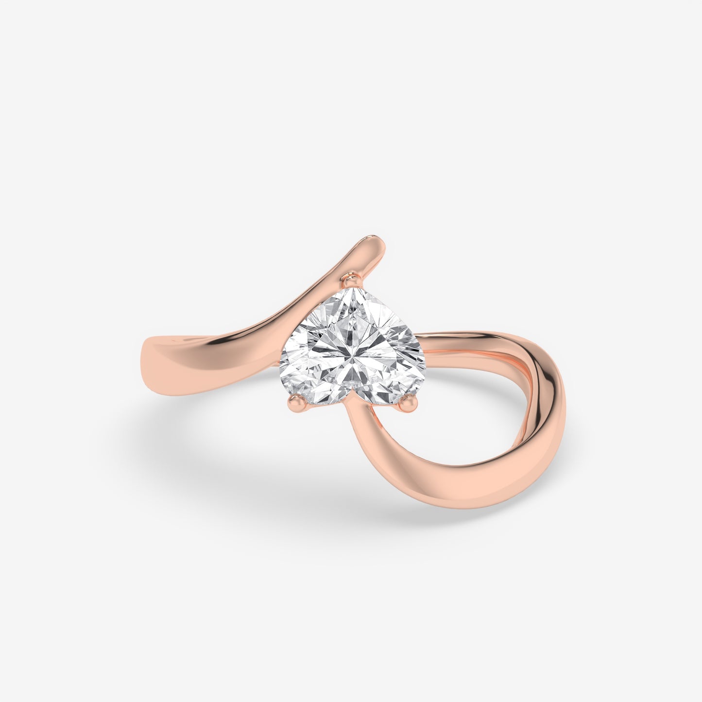 Curved Embrace Heart Ring