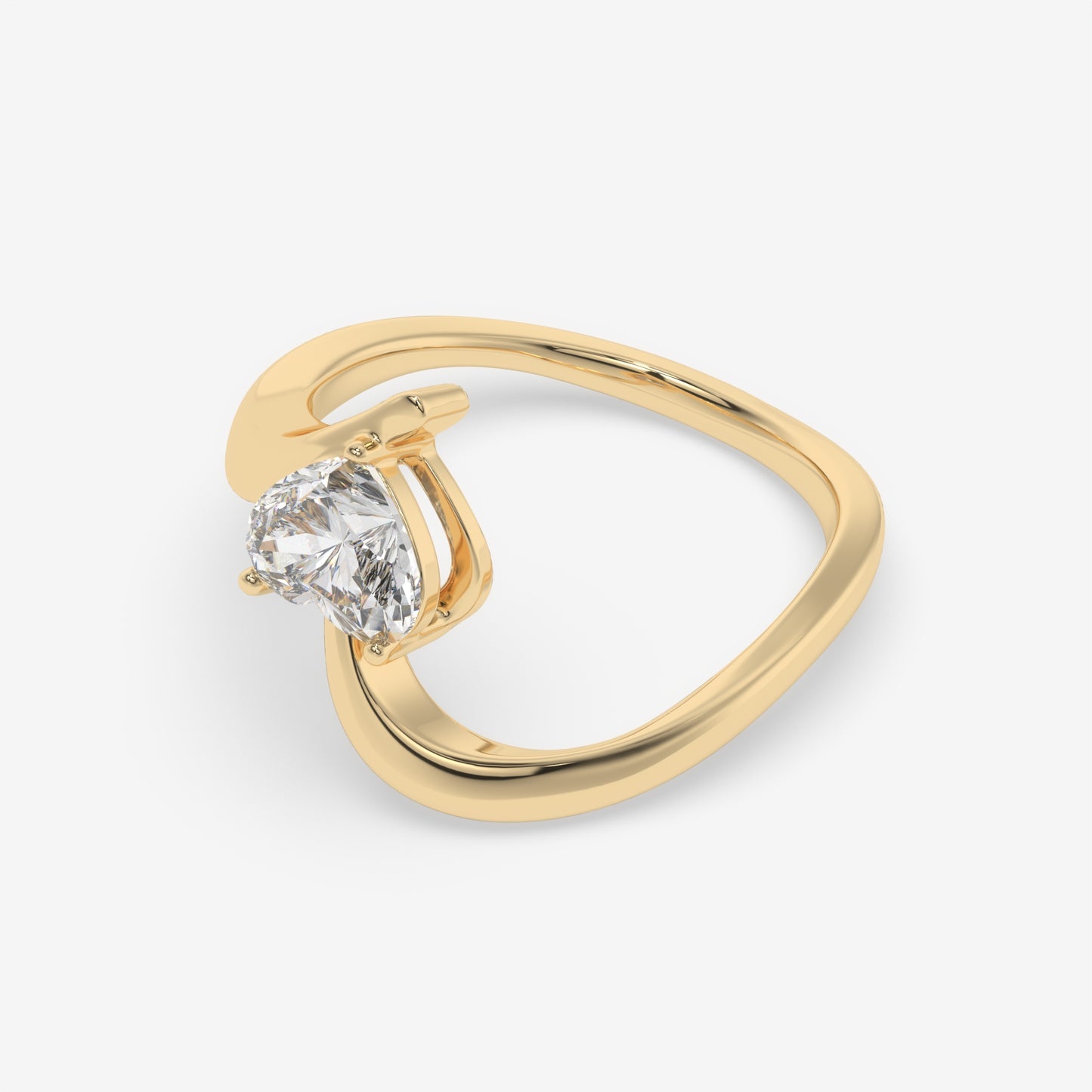 Curved Embrace Heart Ring