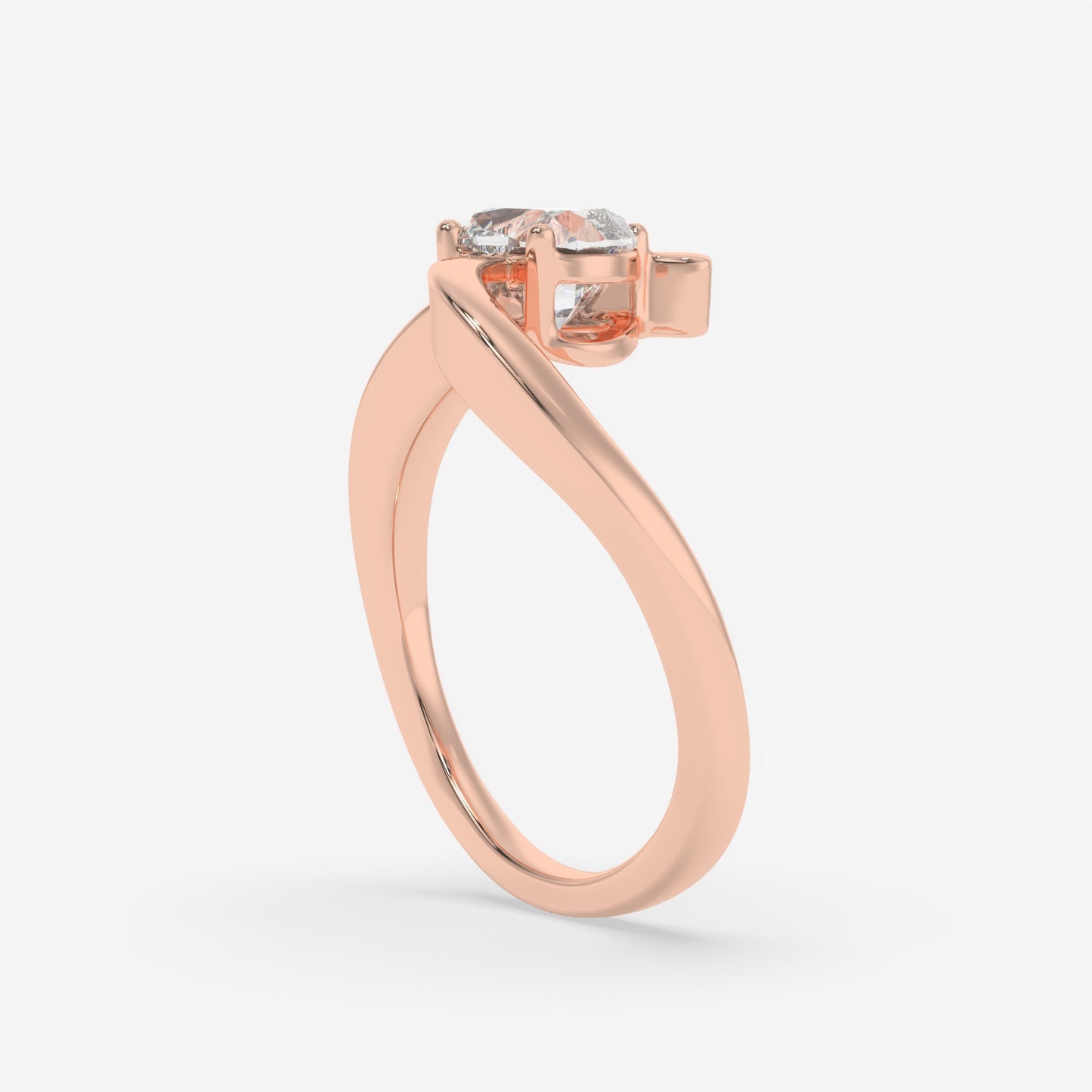 Curved Embrace Heart Ring