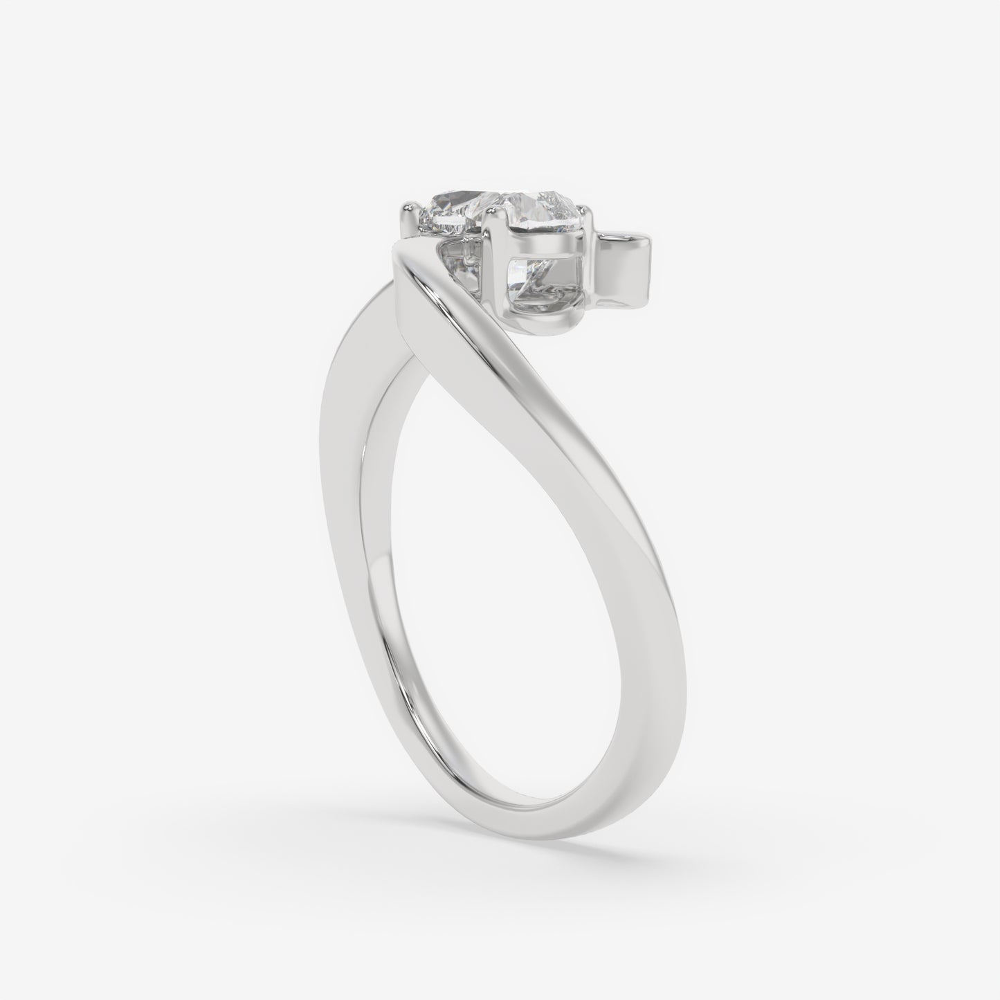 Curved Embrace Heart Ring