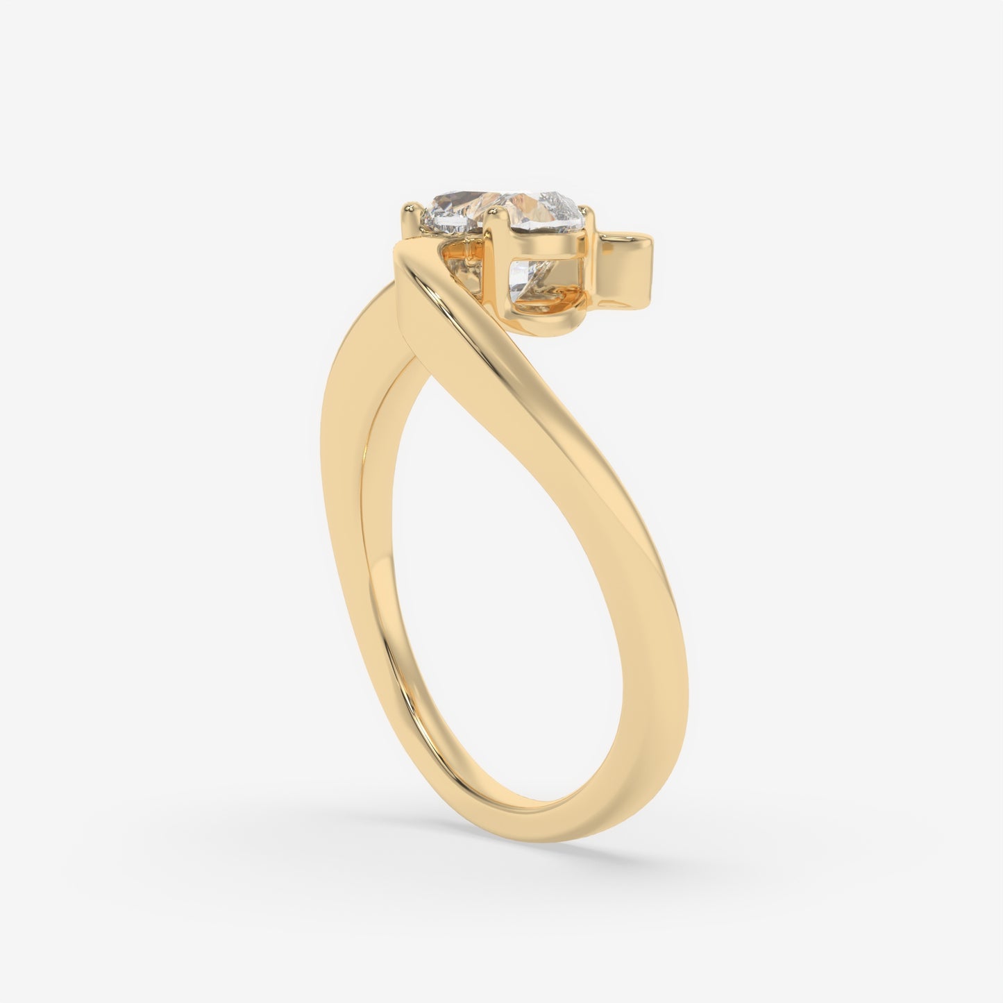Curved Embrace Heart Ring