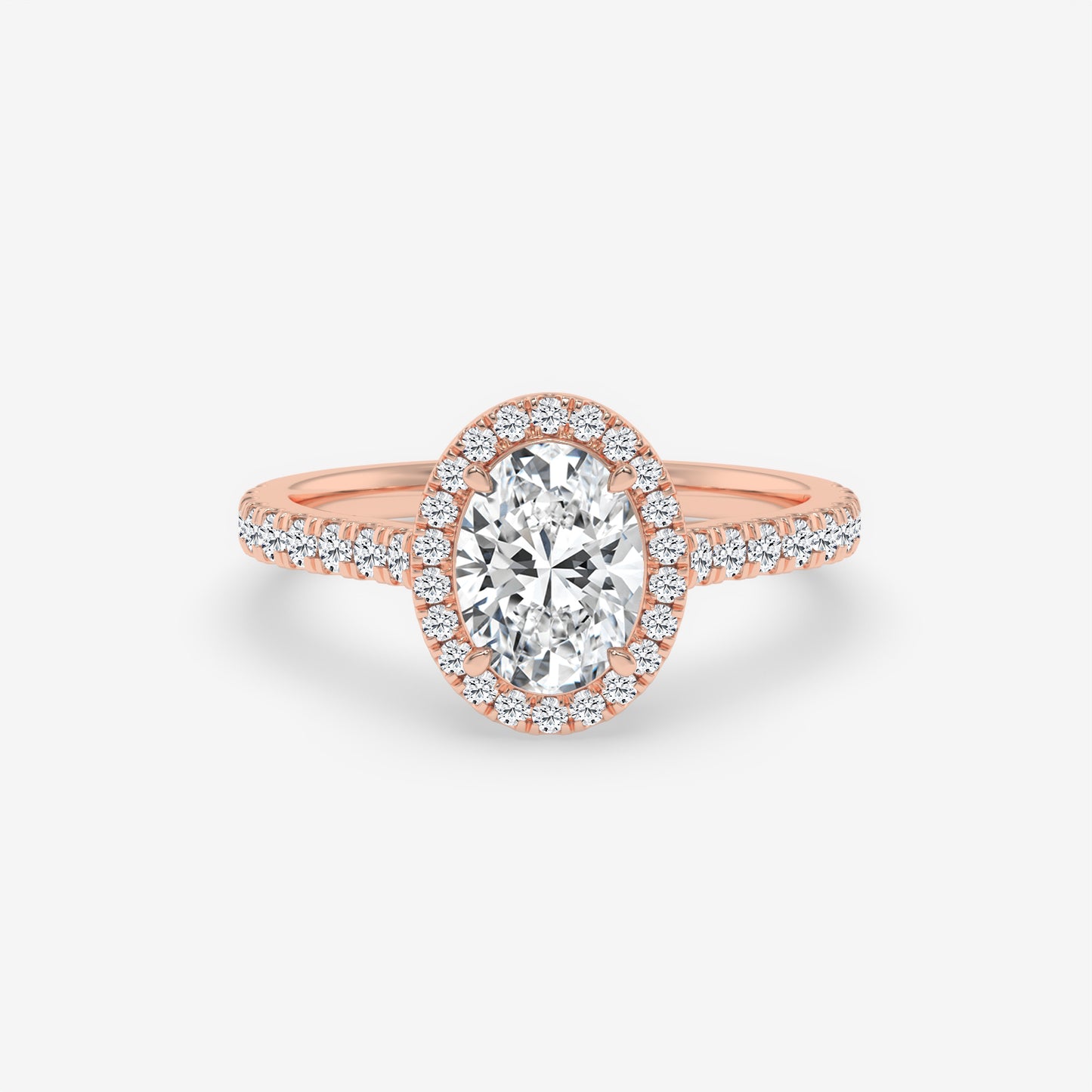 Radiant Oval Halo Pavé Ring