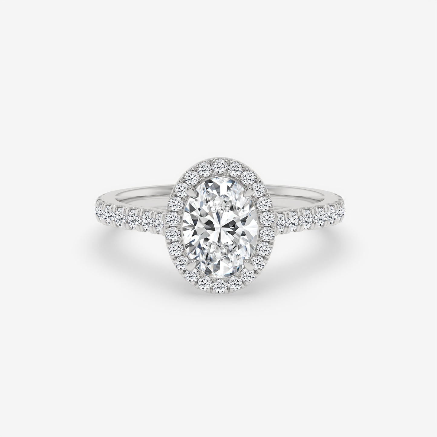 Radiant Oval Halo Pavé Ring