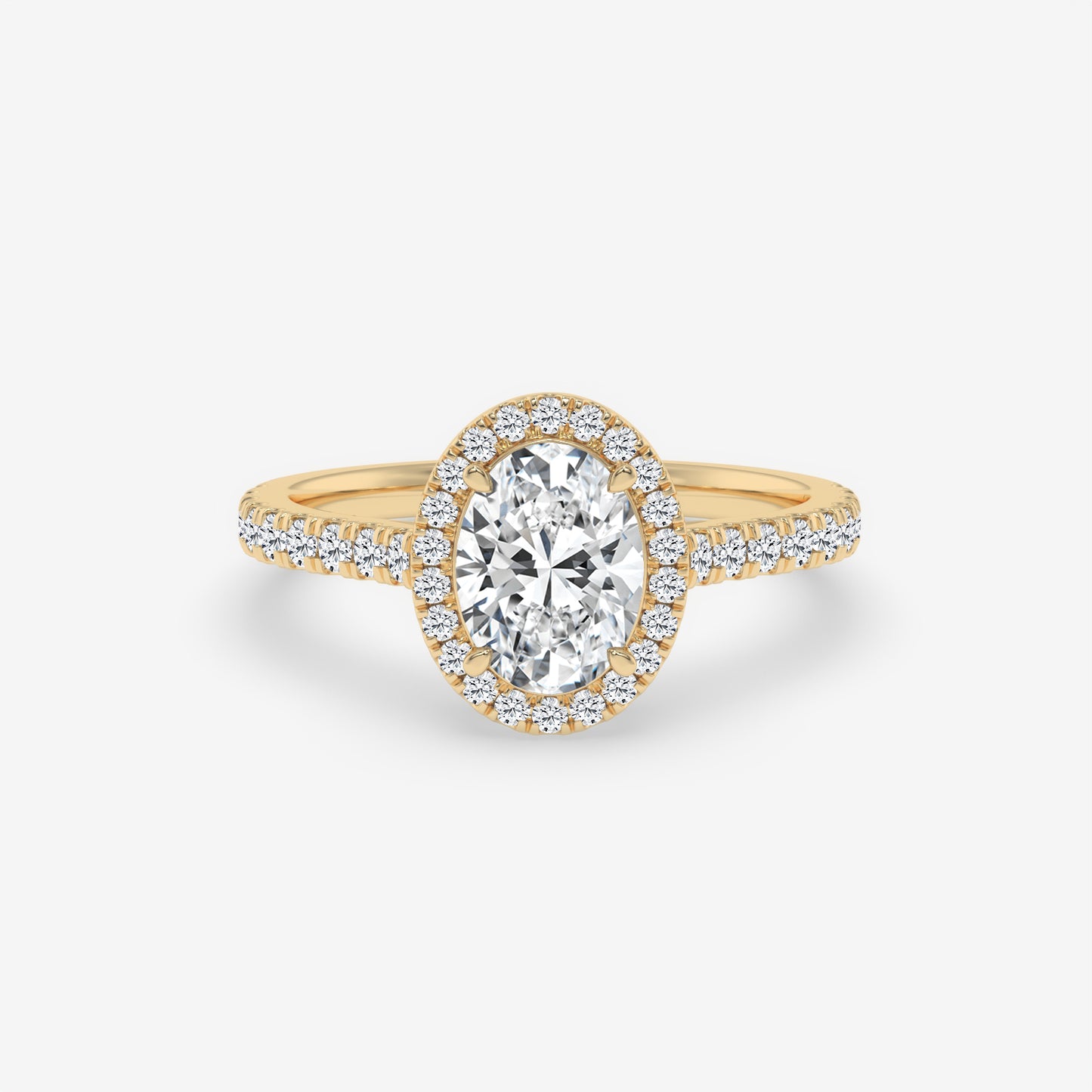 Radiant Oval Halo Pavé Ring