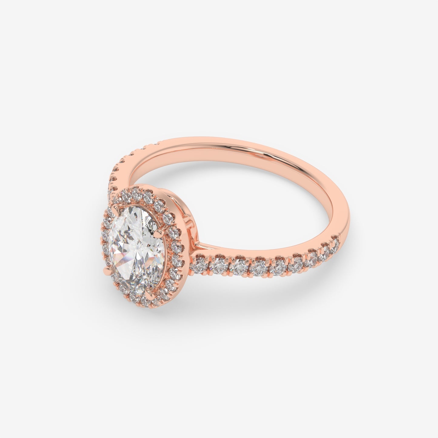 Radiant Oval Halo Pavé Ring