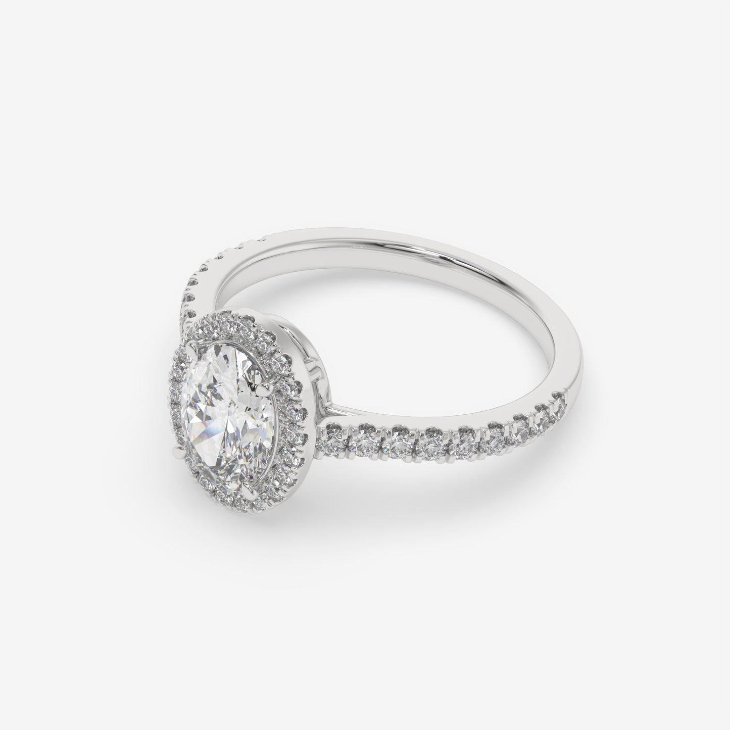 Radiant Oval Halo Pavé Ring