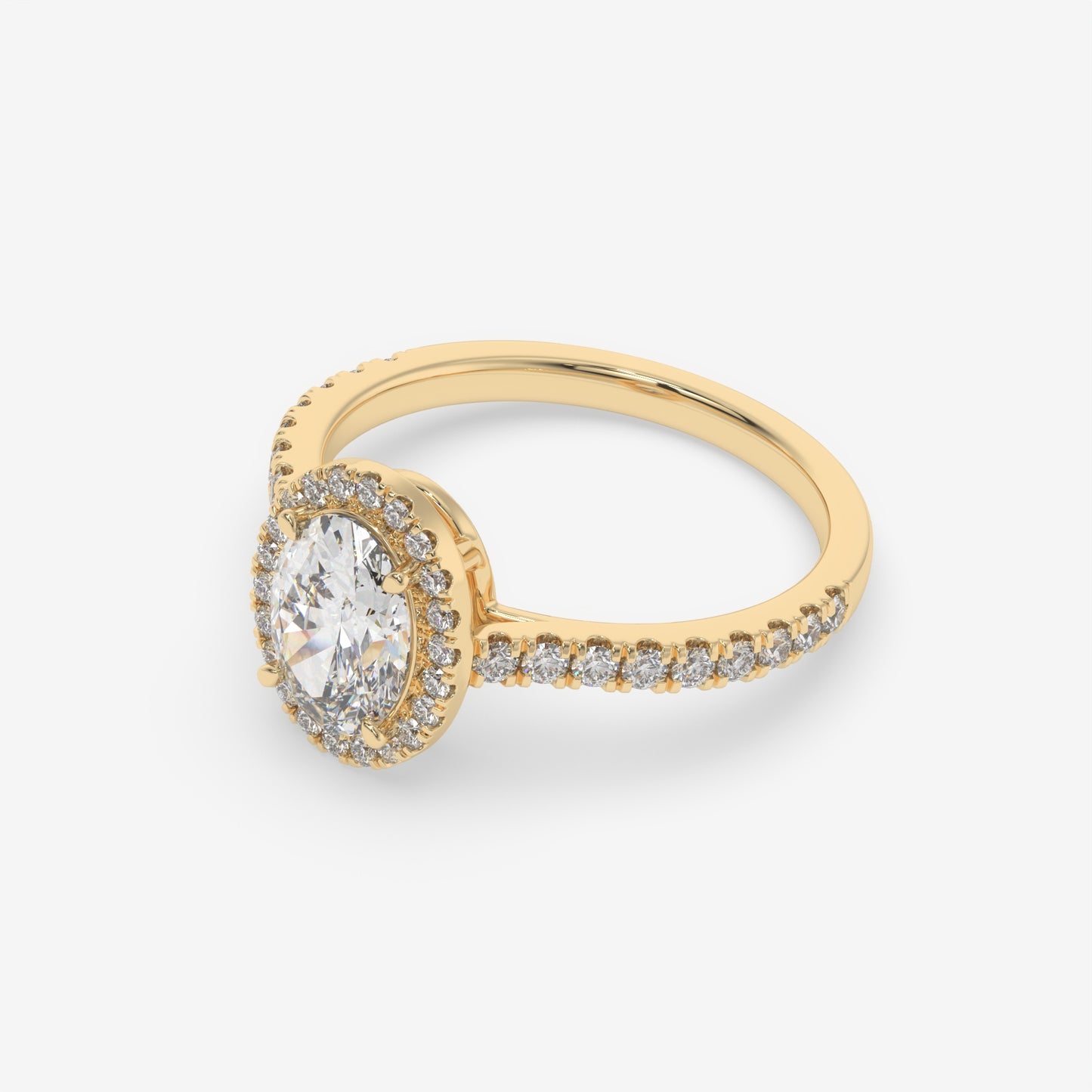 Radiant Oval Halo Pavé Ring