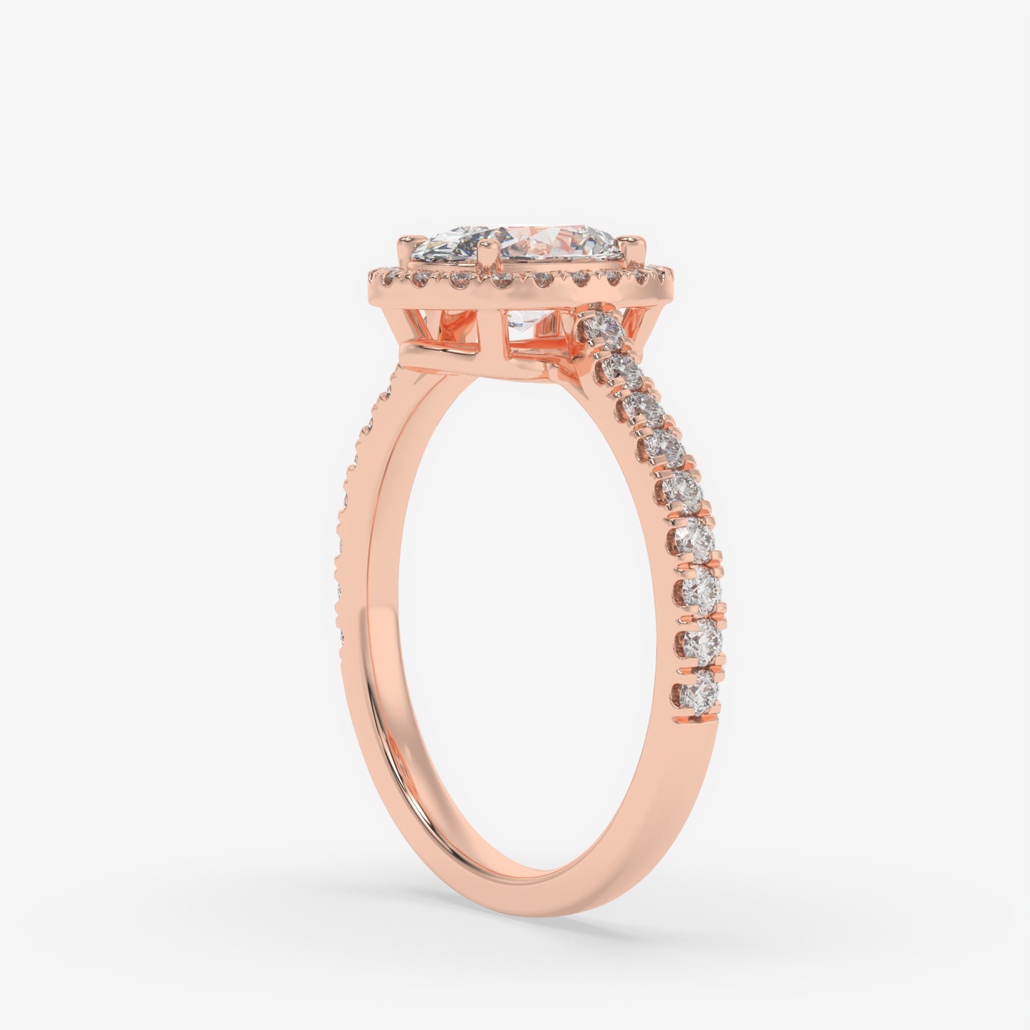 Radiant Oval Halo Pavé Ring