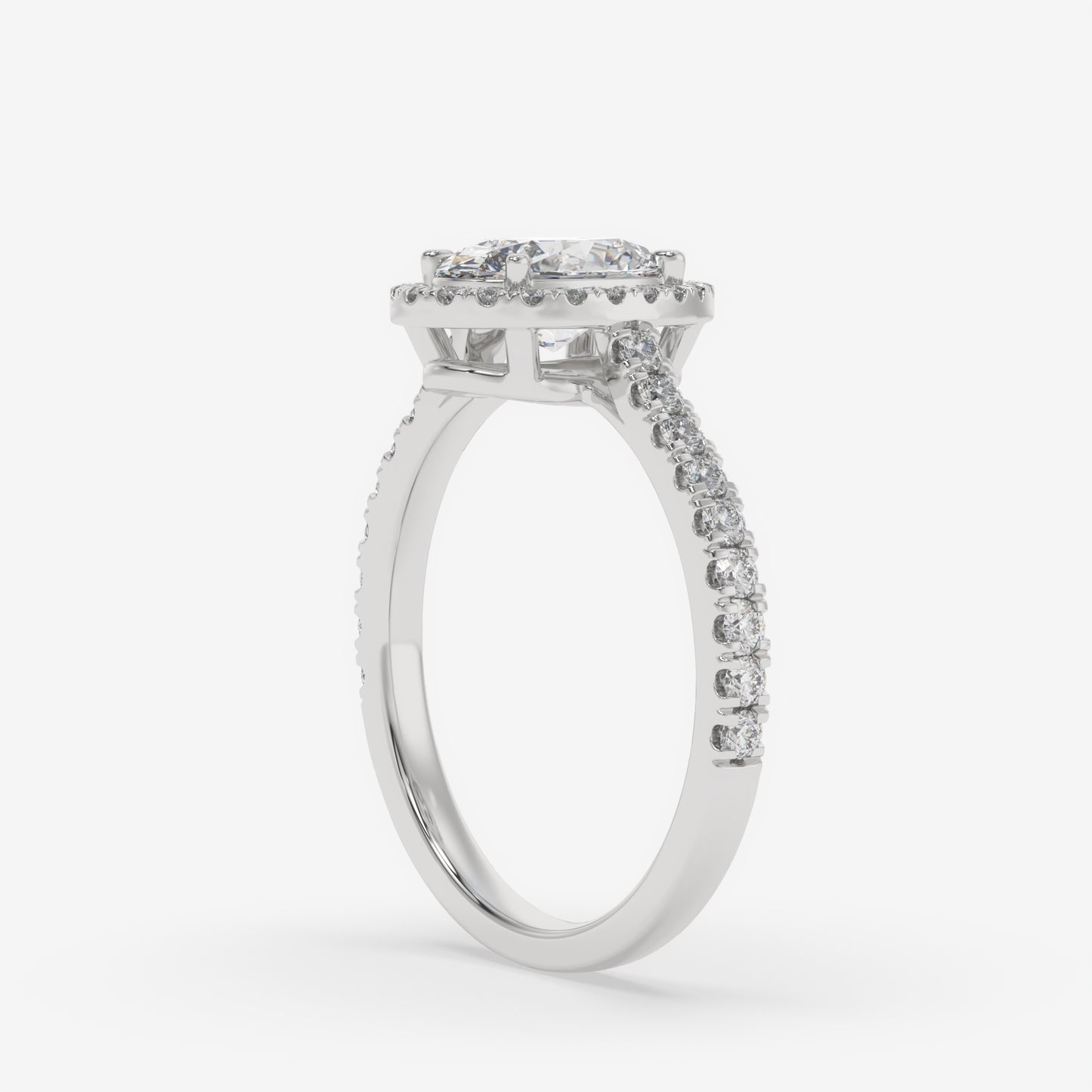 Radiant Oval Halo Pavé Ring