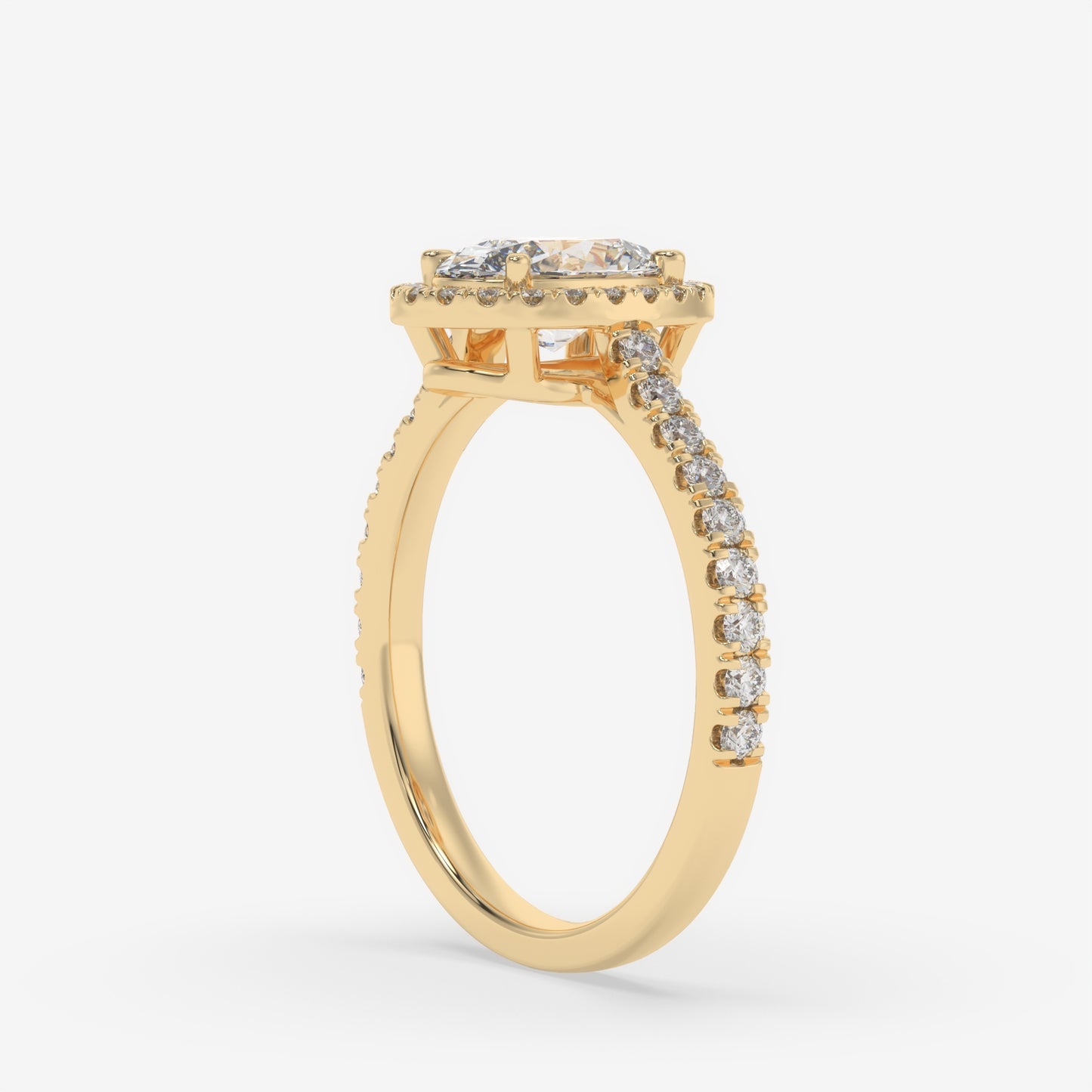 Radiant Oval Halo Pavé Ring