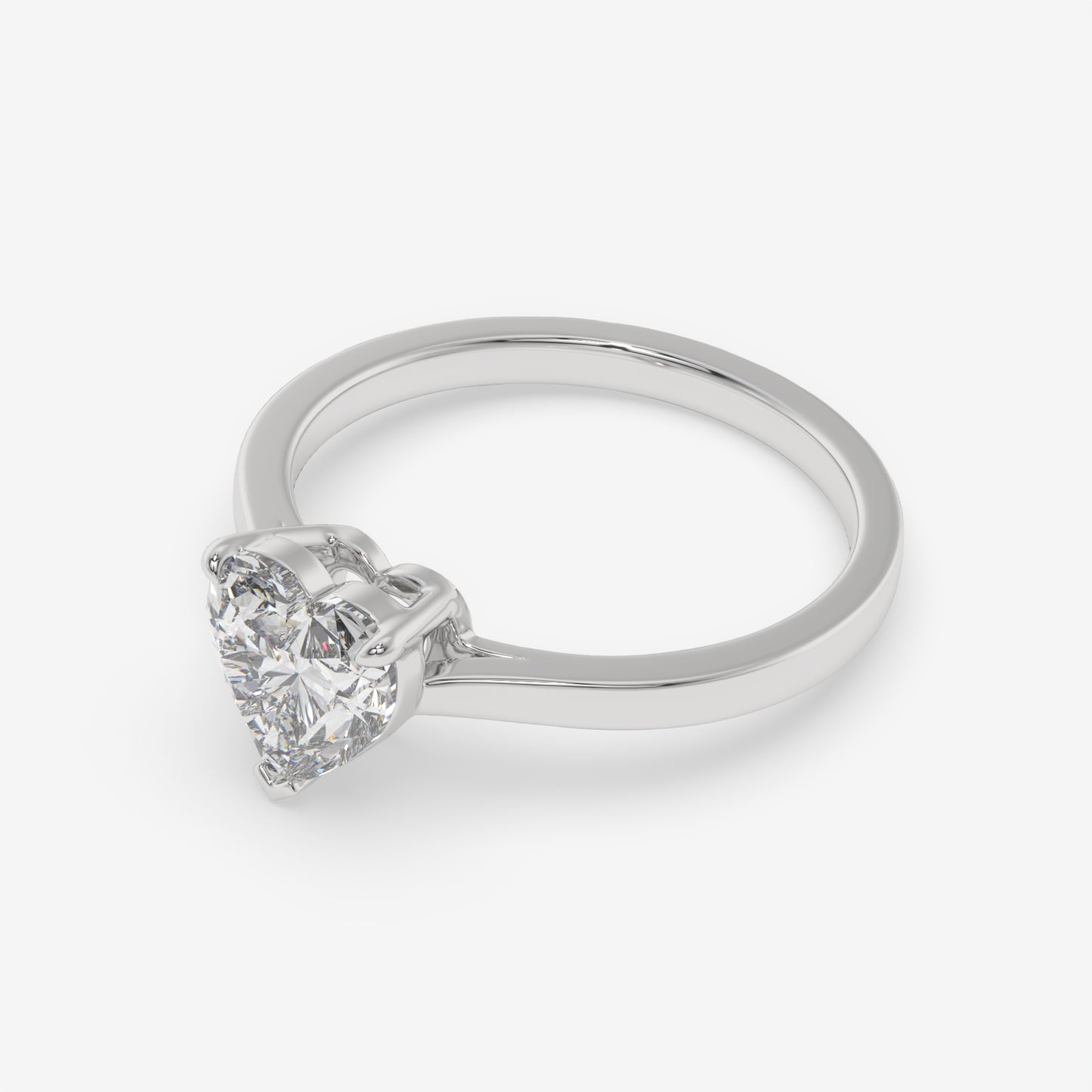Classic Heart Solitaire Ring