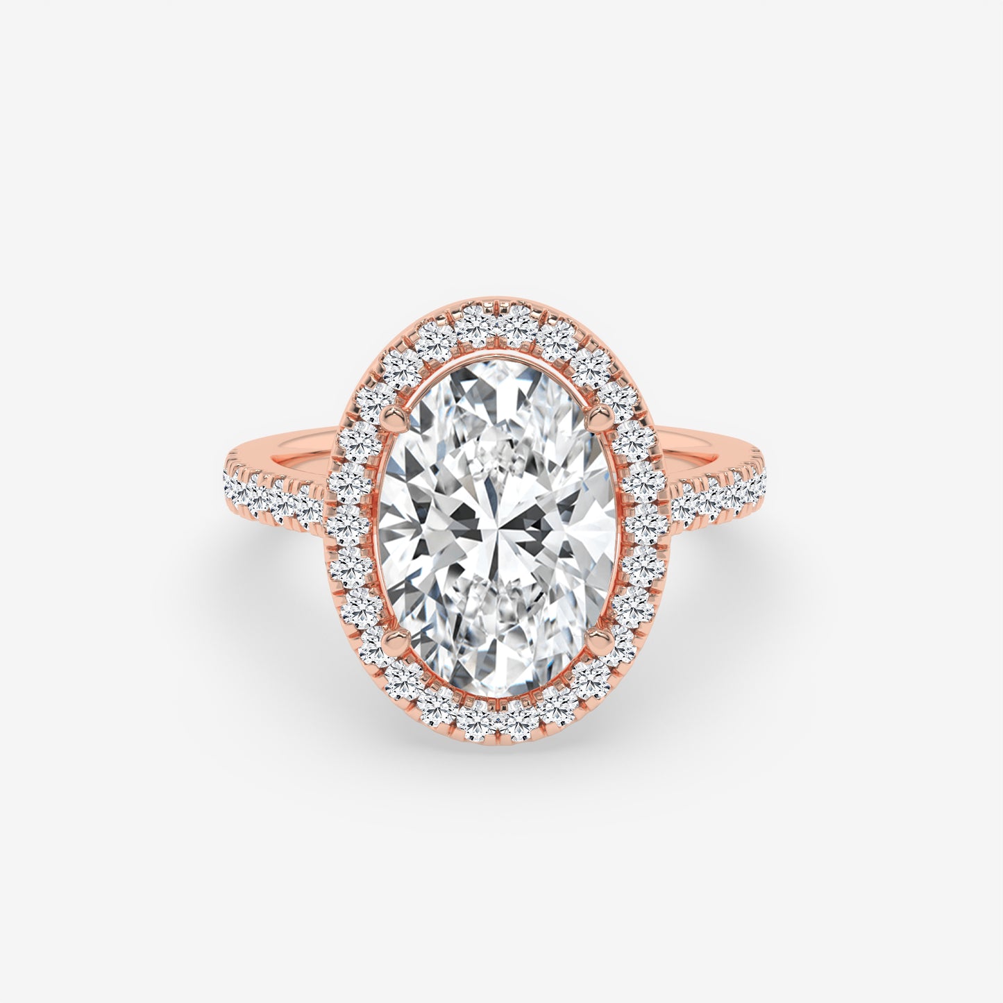 Oval Halo Twist Band Ring