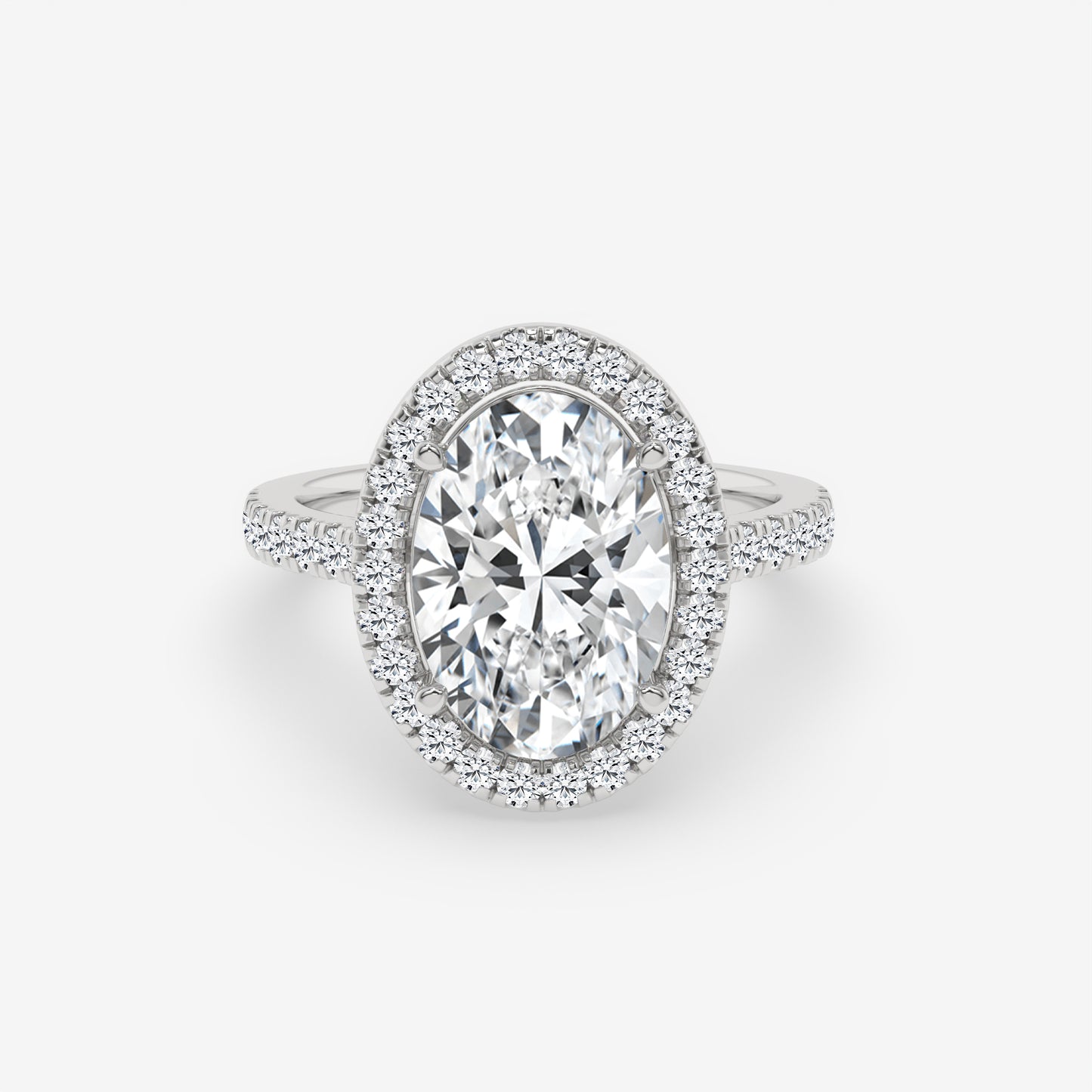 Oval Halo Twist Band Ring