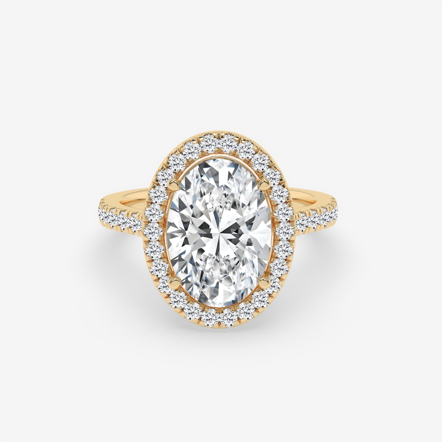 Oval Halo Twist Band Ring