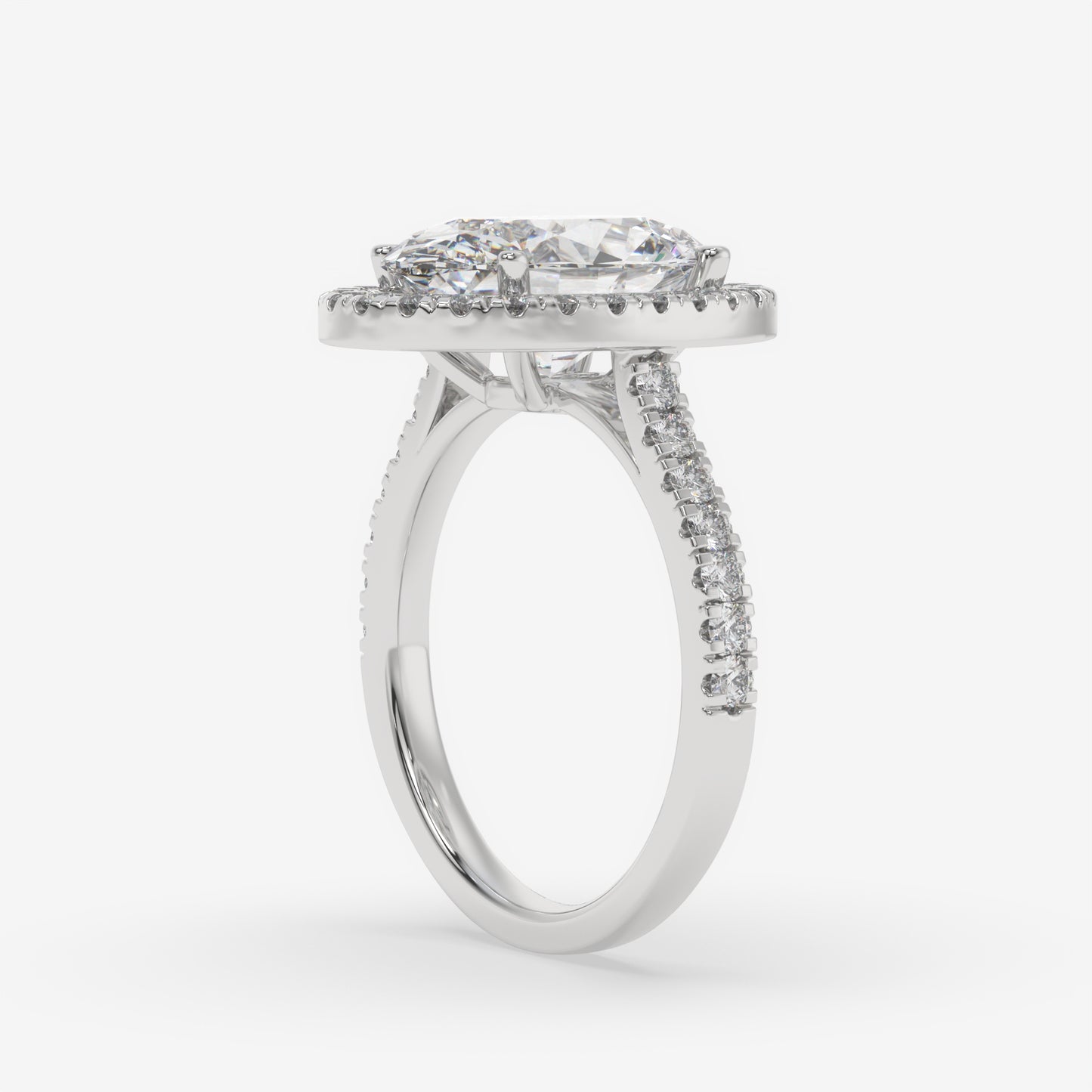 Oval Halo Twist Band Ring
