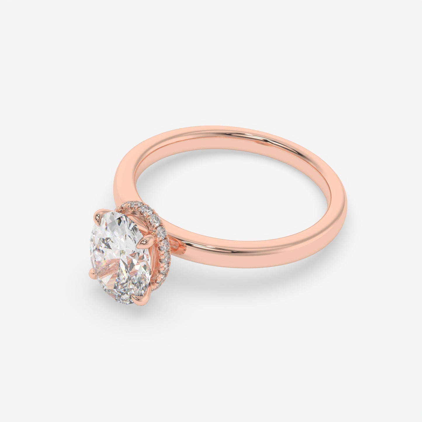 Hidden Halo Oval Elegance Ring